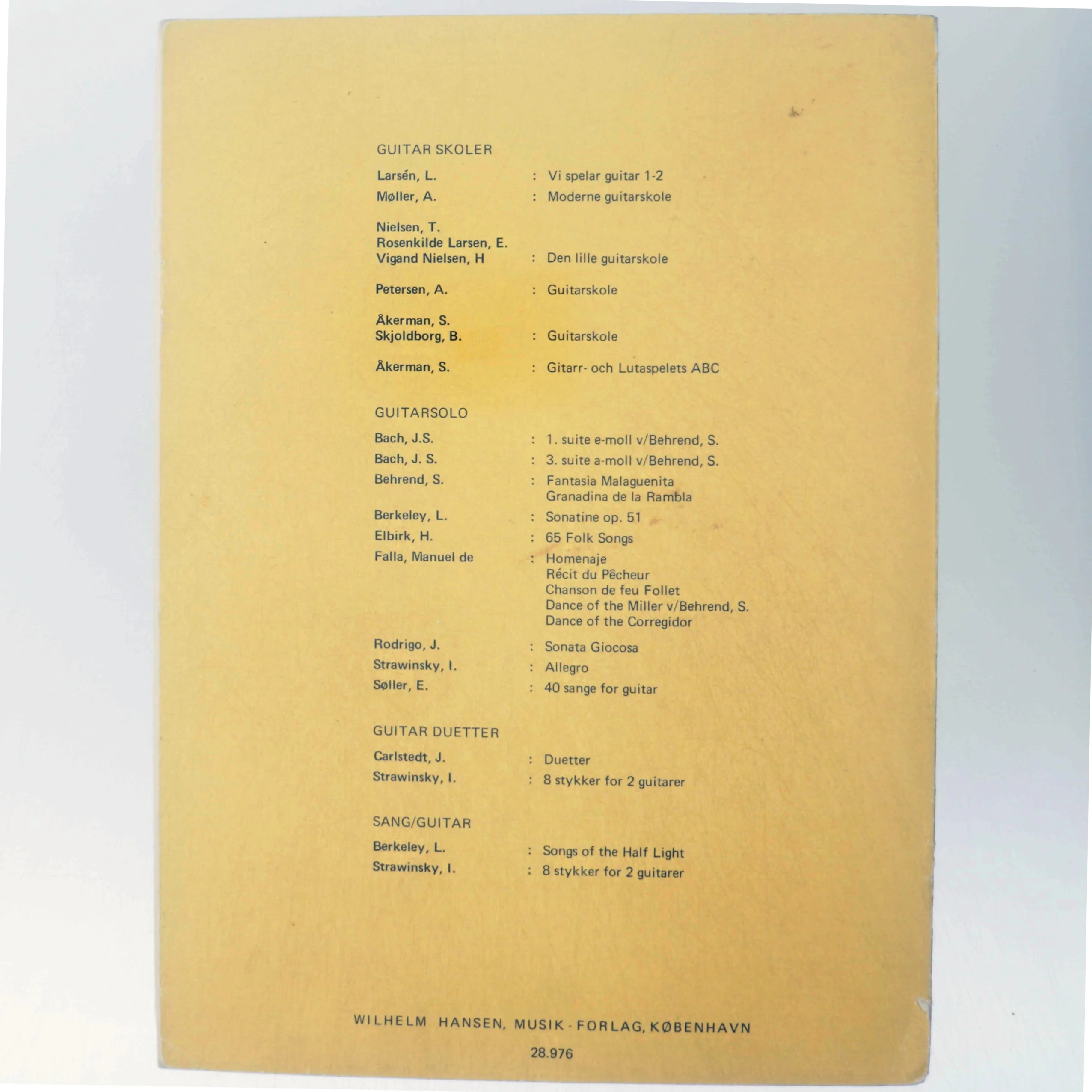 Gitarspil, Wilhelm Hansen Musikforlag