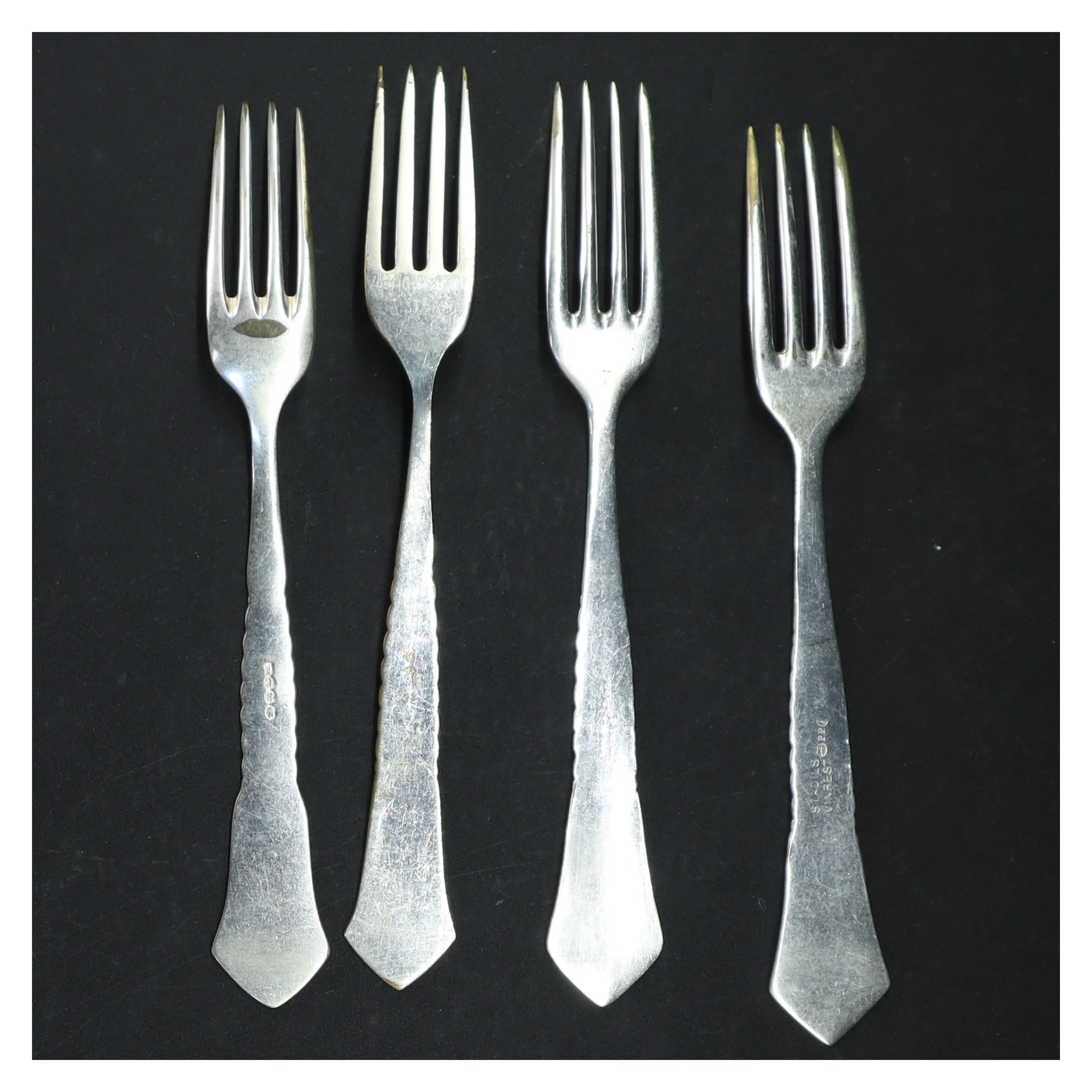 Middagsgafler, 2-tårnet sølvplet, Louise (str. 20 cm)