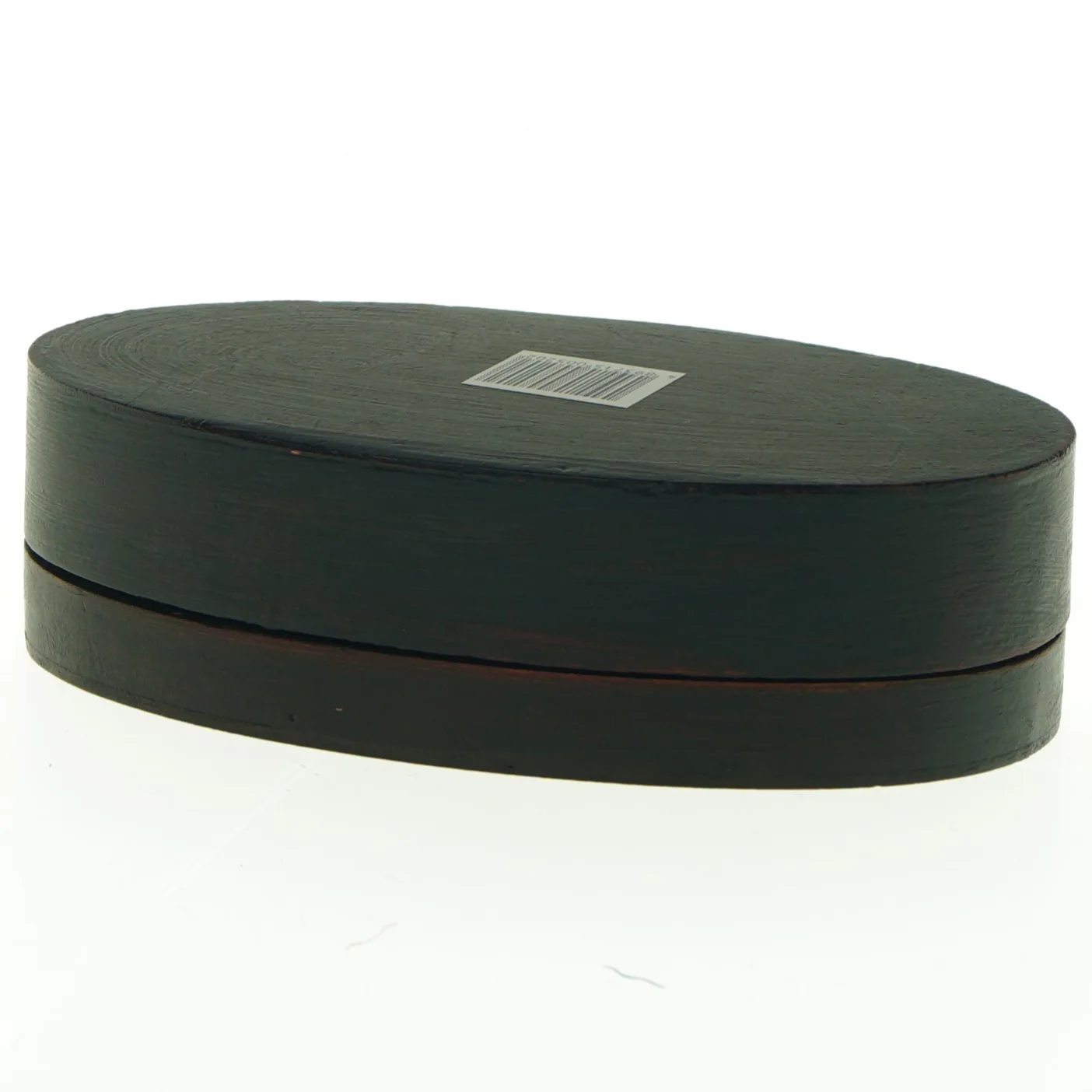 Oval trææske med blomstermotiv (str. 18 x 10 cm)