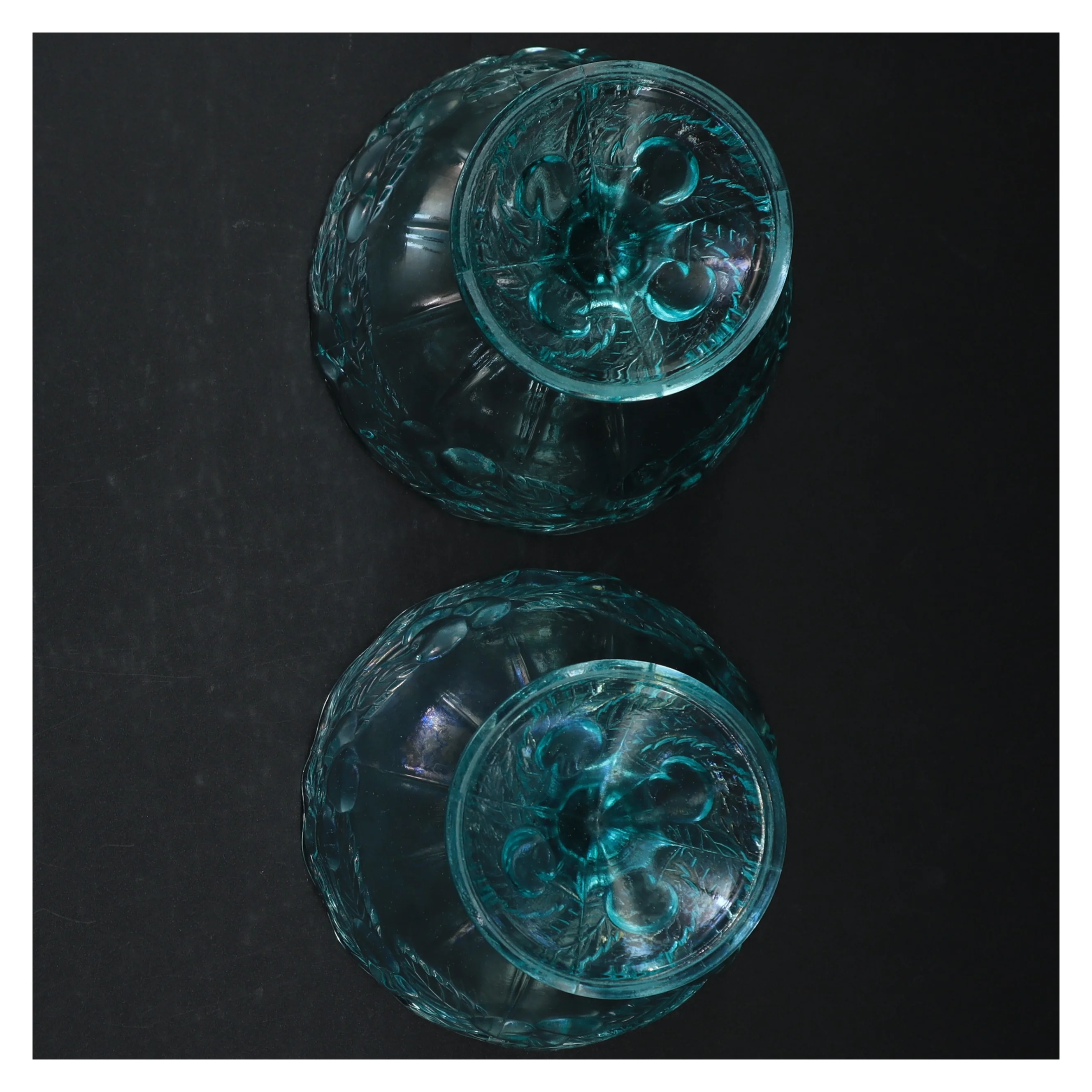 Turkise opsatser i krystalglas (str. H. 13 cm. ø. 13 cm)