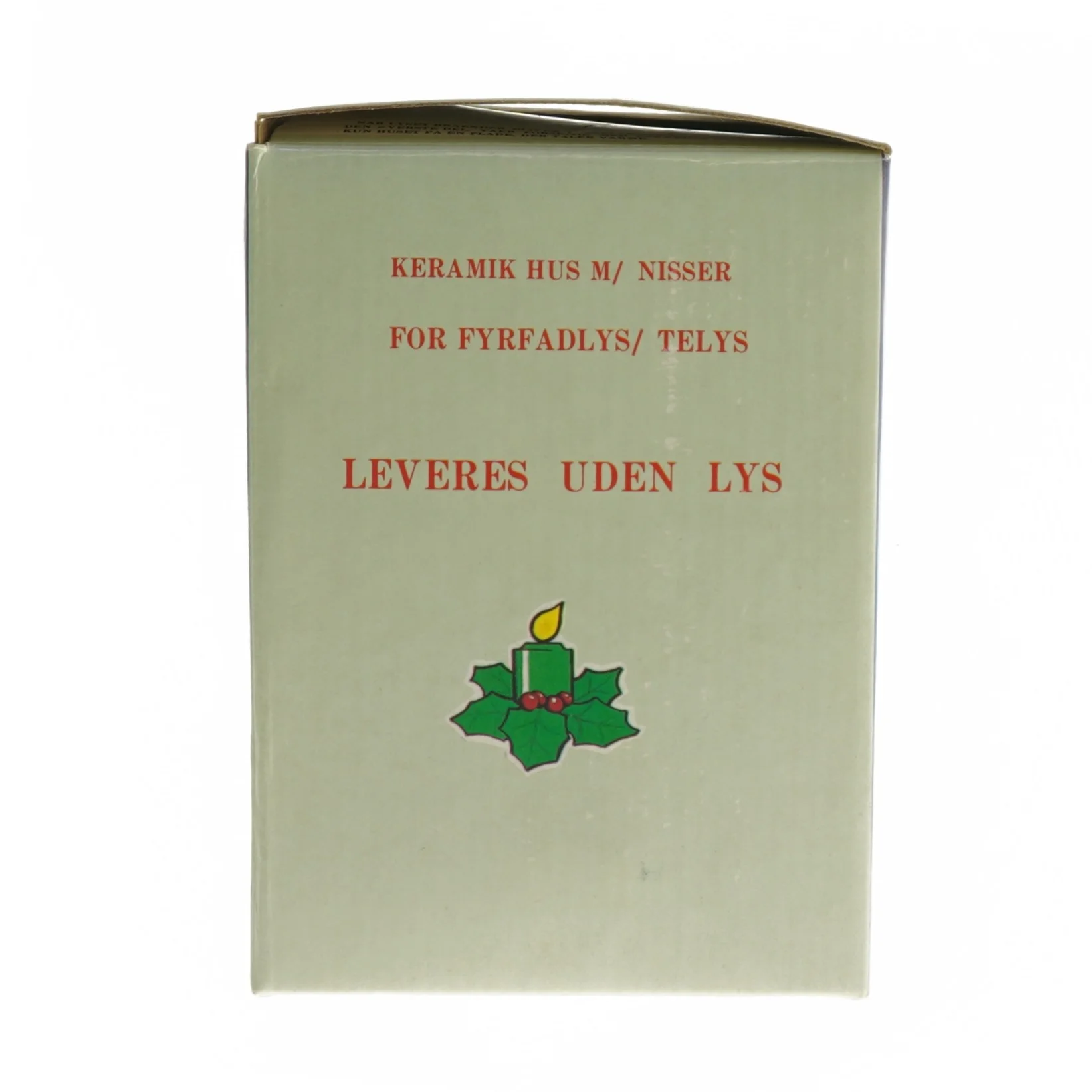 Keramik julehus med nisser, til lys