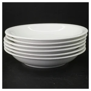 6 pastatallerkener/dybe tallerkener, hvidt porcelæn(str. 20 cm)