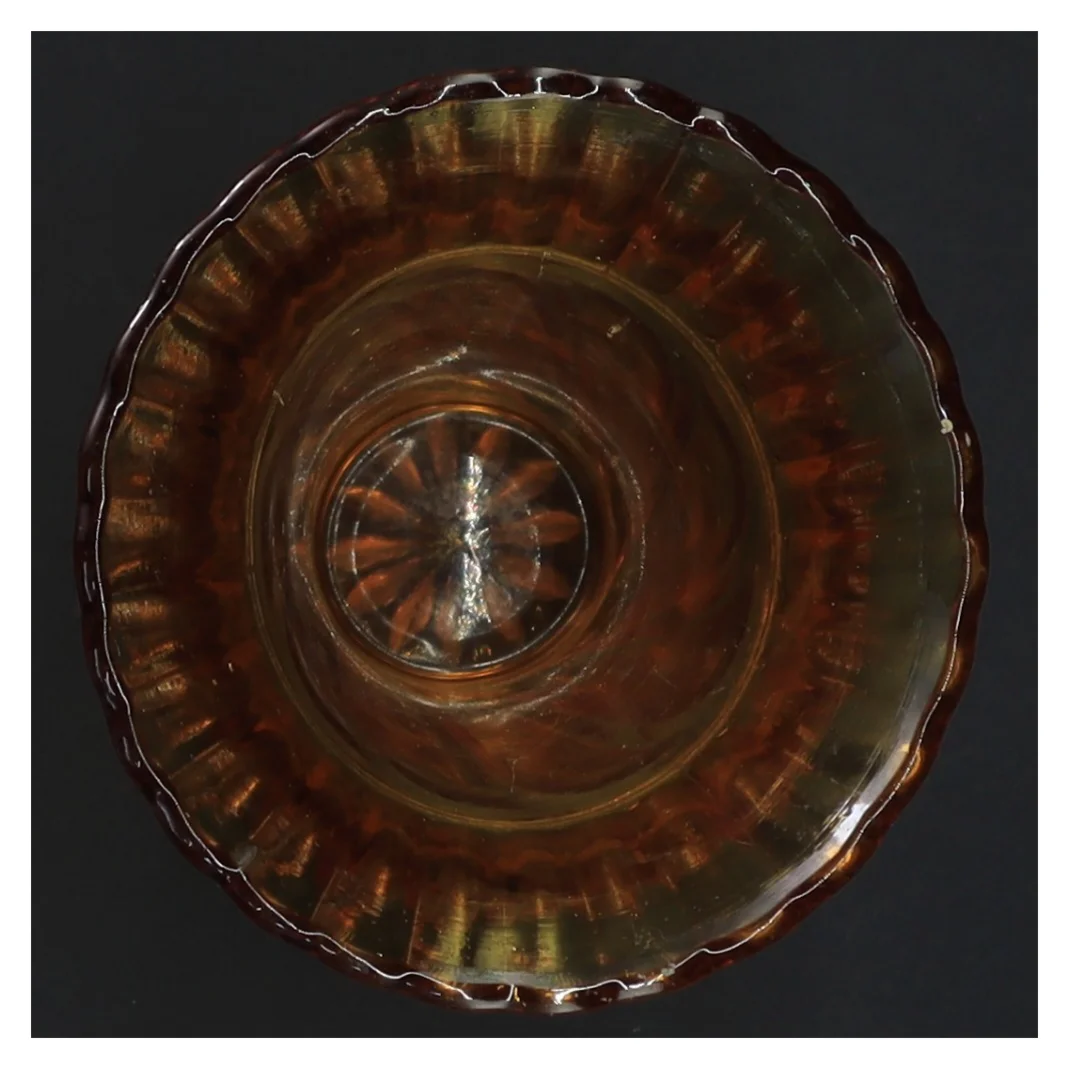 Ræv-farvet vase fra Fyns Glasværk (str. 14x9 cm)