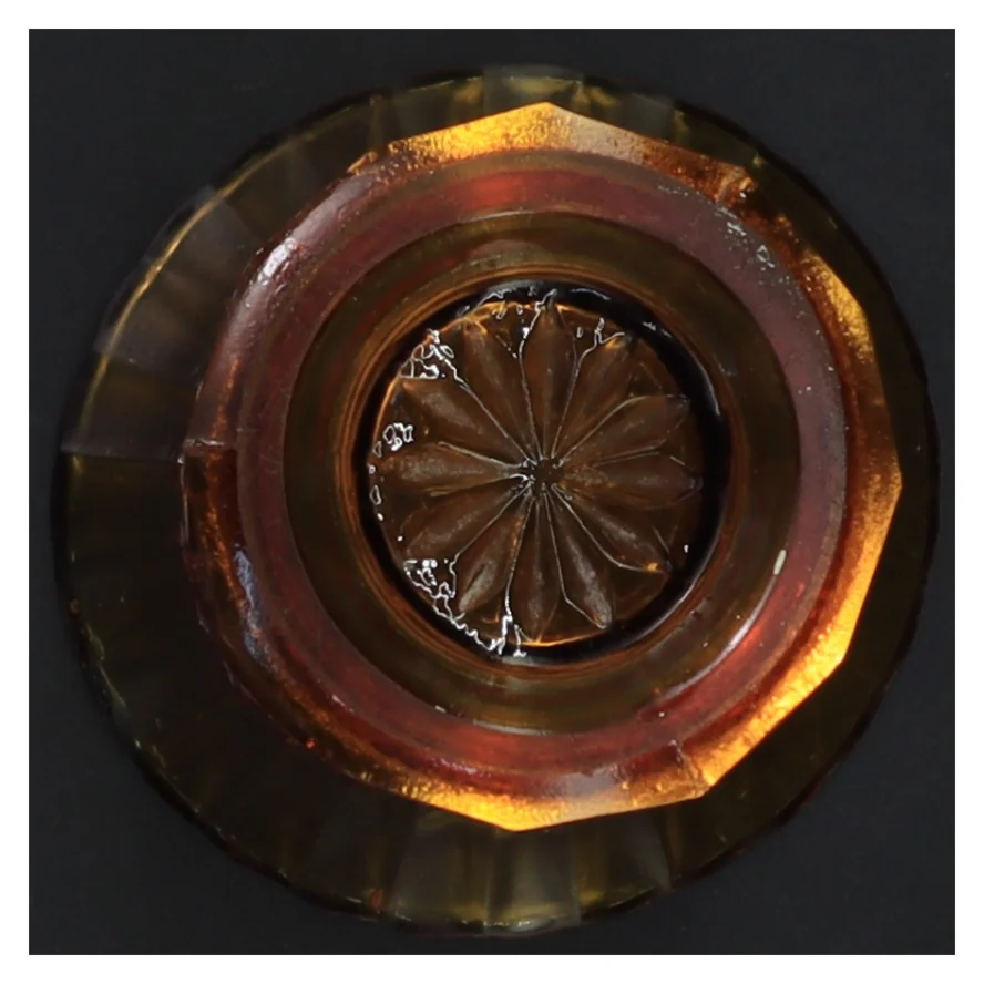 Ræv-farvet vase fra Fyns Glasværk (str. 14x9 cm)