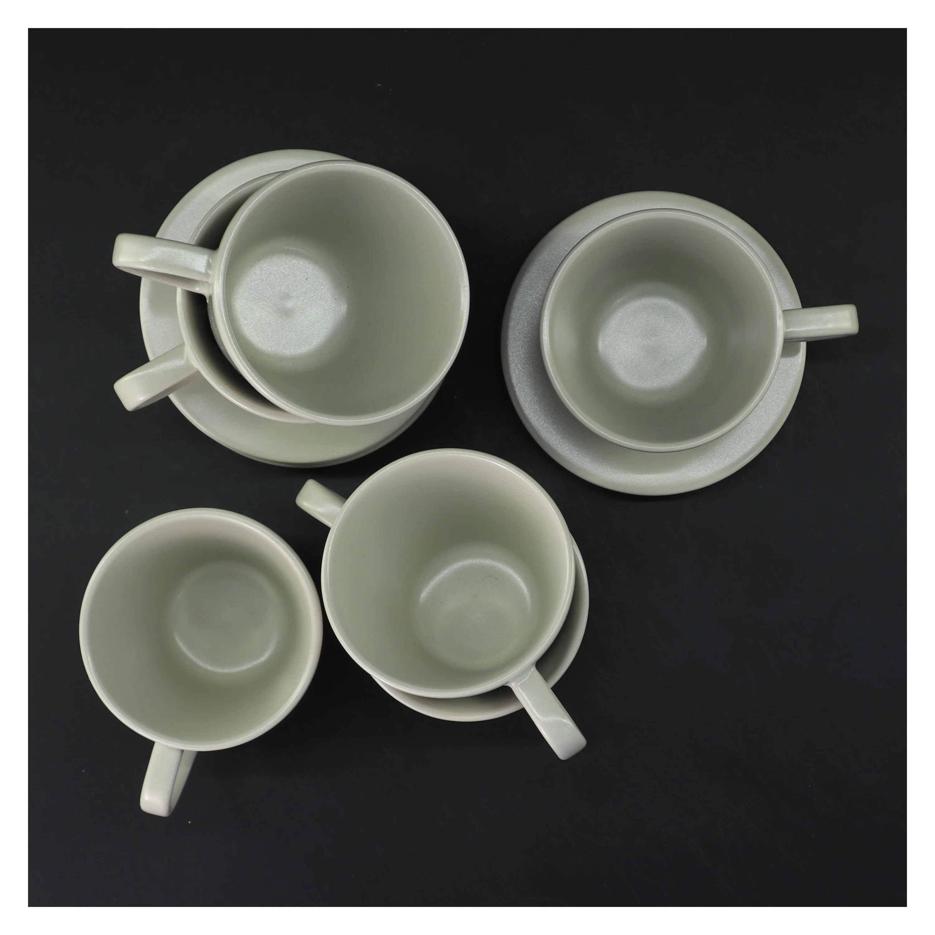 6 kaffekopper med underkopper fra IKEA (str. Ø 8,5 & 11 cm)