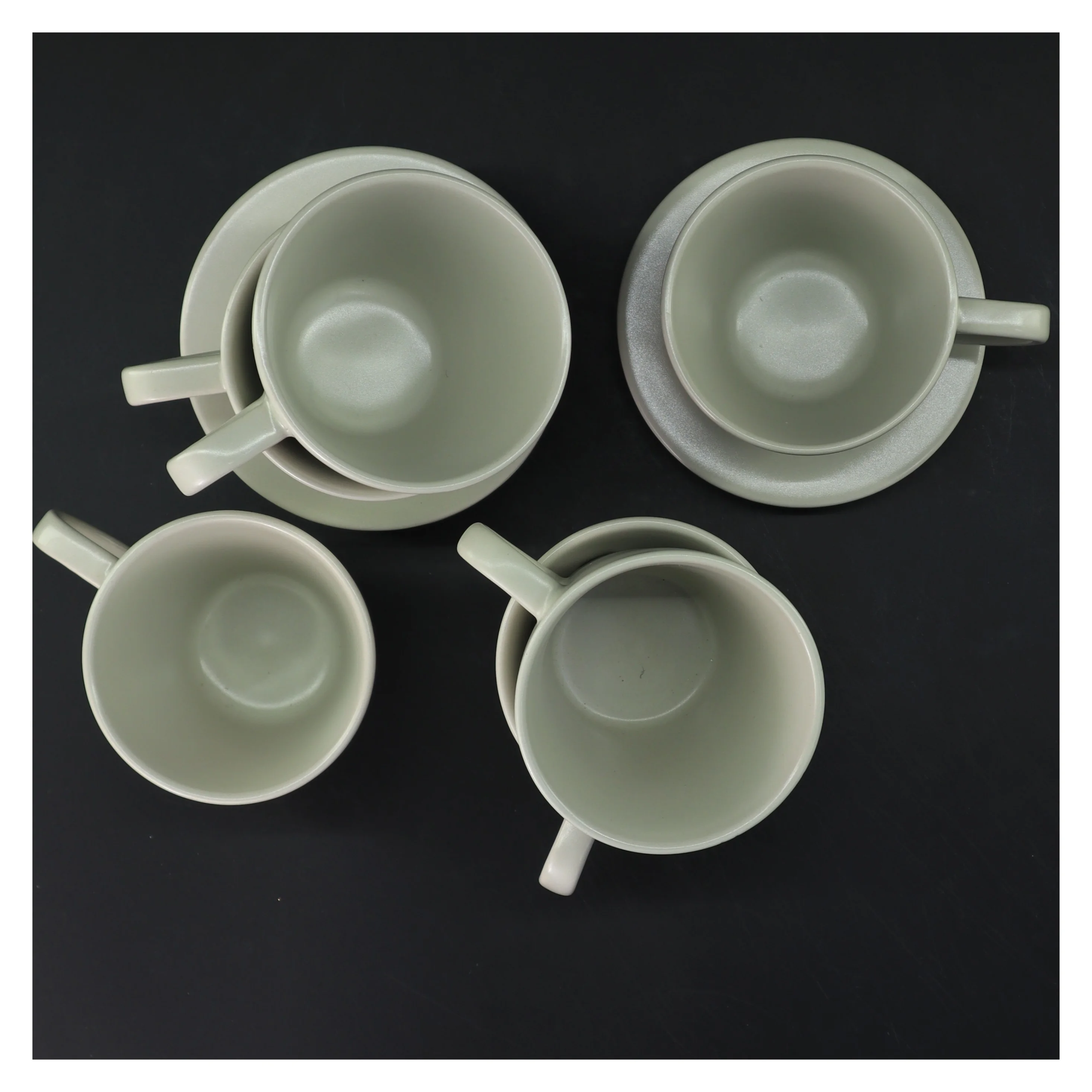 6 kaffekopper med underkopper fra IKEA (str. 6 stk Ø 8,5 & 11 cm)