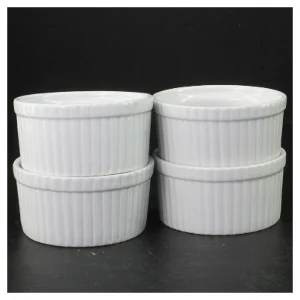 4 hvide ovnfaste porcelænsskåle (str. 9,5 cm)
