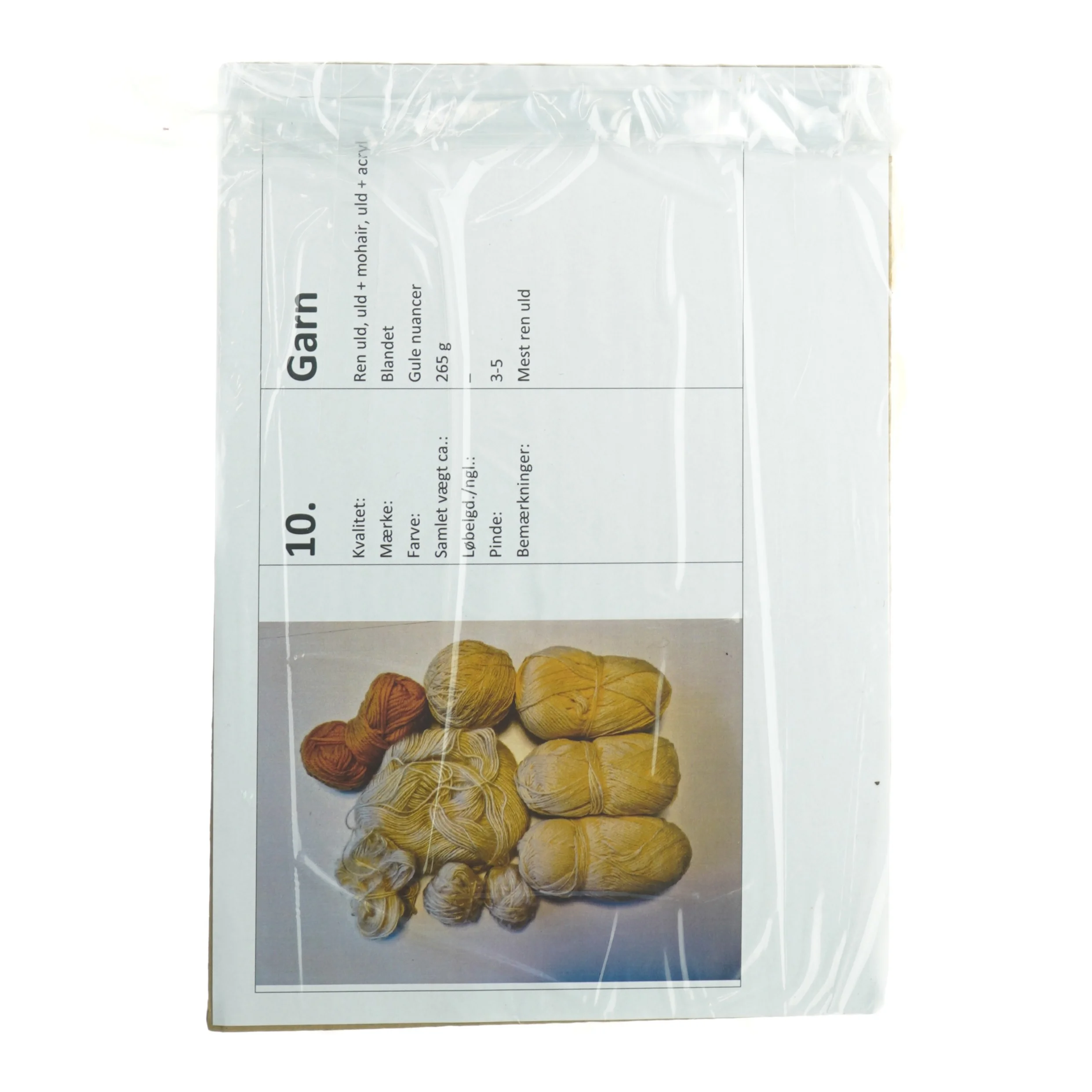 Strikkegarn af ren uld, mohair, acryl (265 gram) 