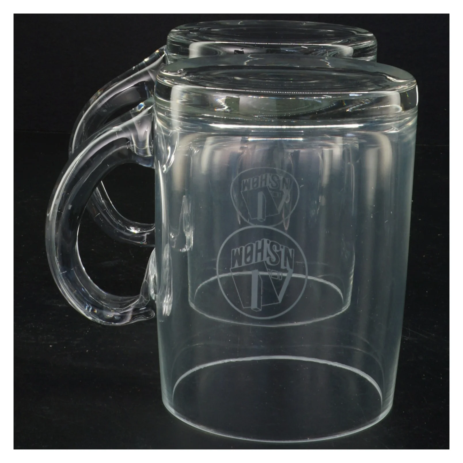 Glaskrus med logo (str. 12 x 9 cm)