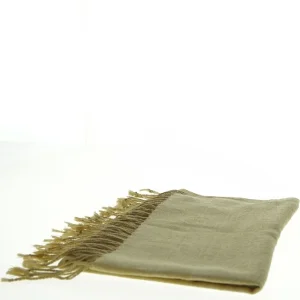 Pashmina tørklæde med frynser, råhvidt, ubrugt (str. 175 x. 65 cm)