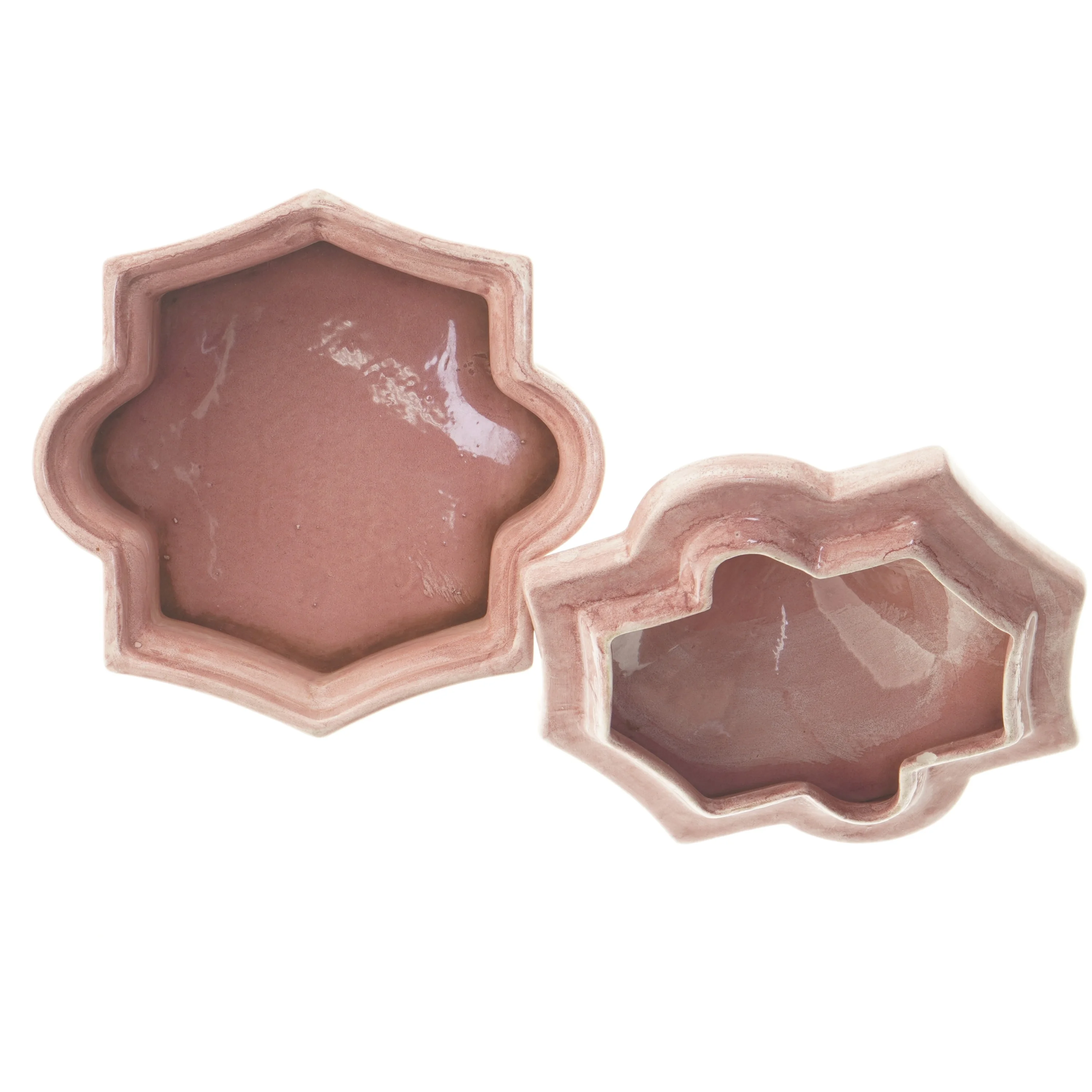 Dekorativ skål med låg (str. låg:18x18x18 u. låg:15,5x10x14,5 cm)