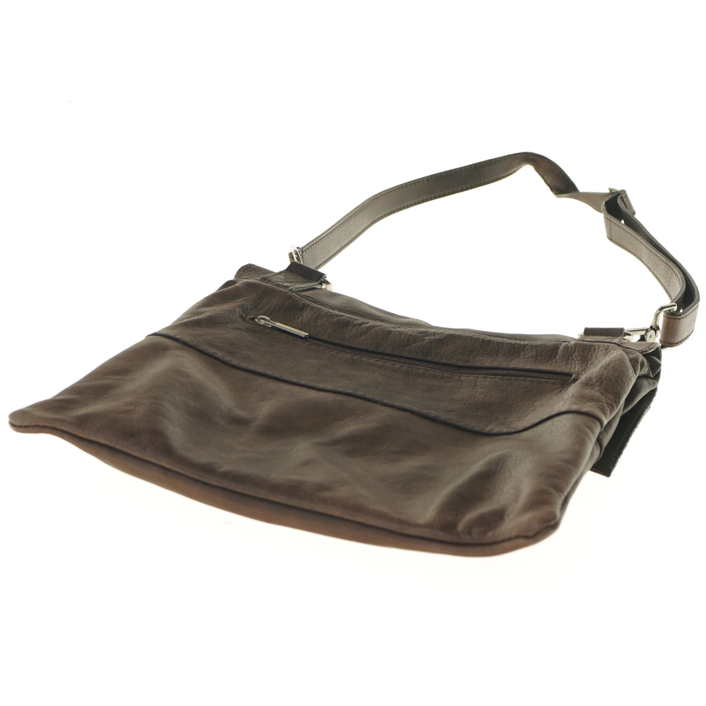 Brun skuldertaske (str. 32x28 cm)