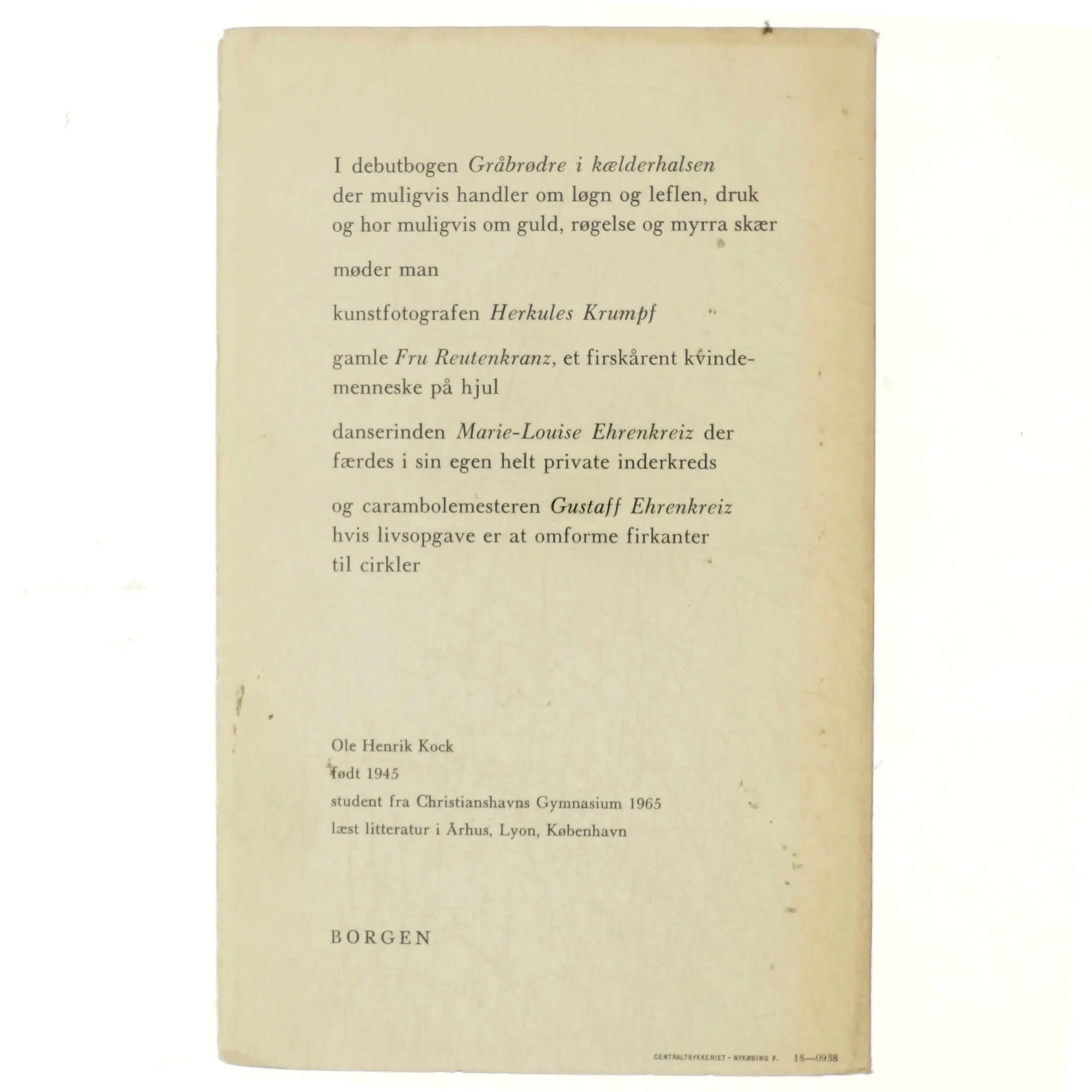 Gråbrødre i kælderhalsen af Ole Henrik Kock (bog)