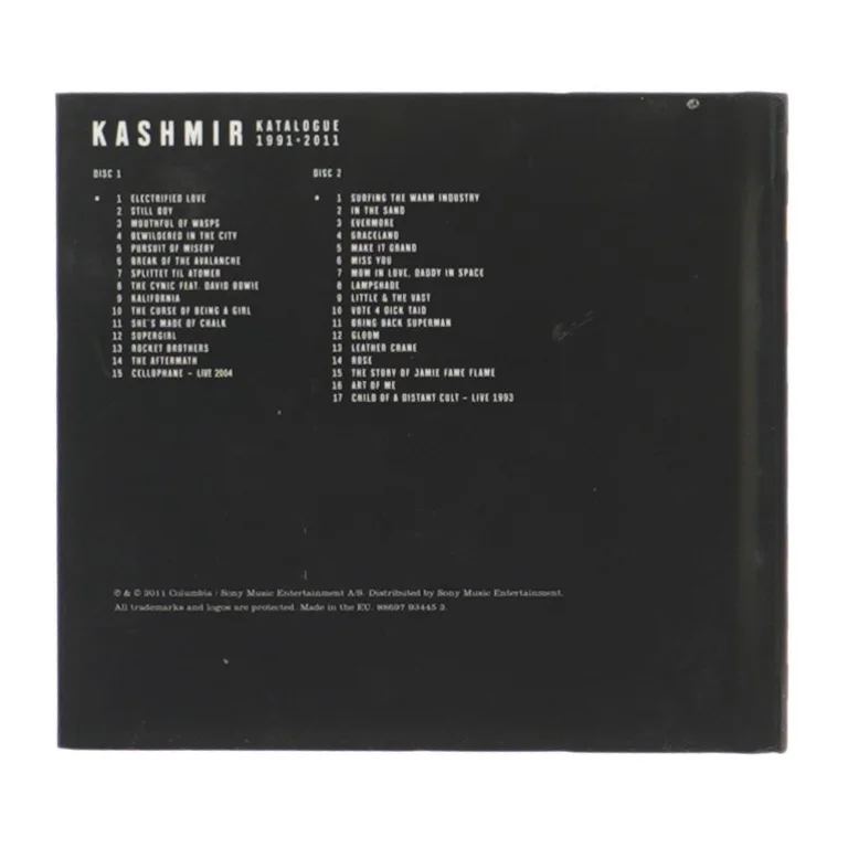 Kashmir CD-boks 'Katalogue 1997-2011' fra Columbia