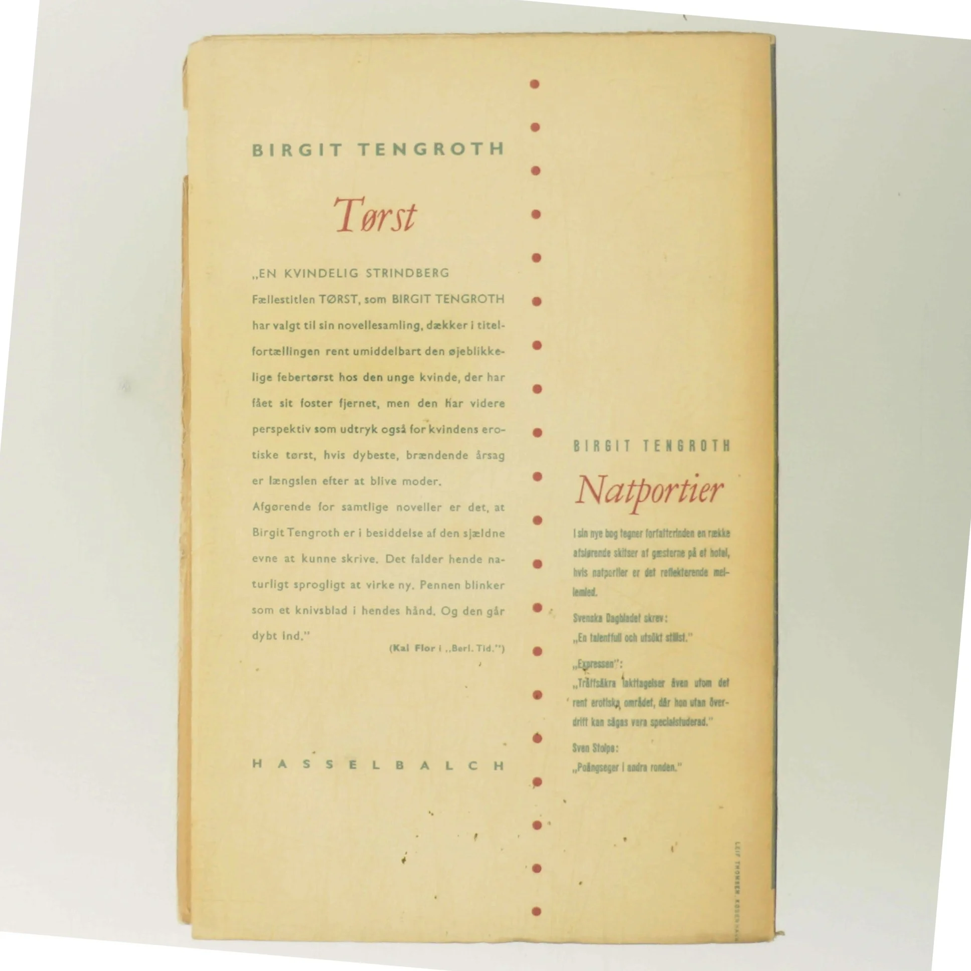 Tørst af Birgit Tengroth (Bog)