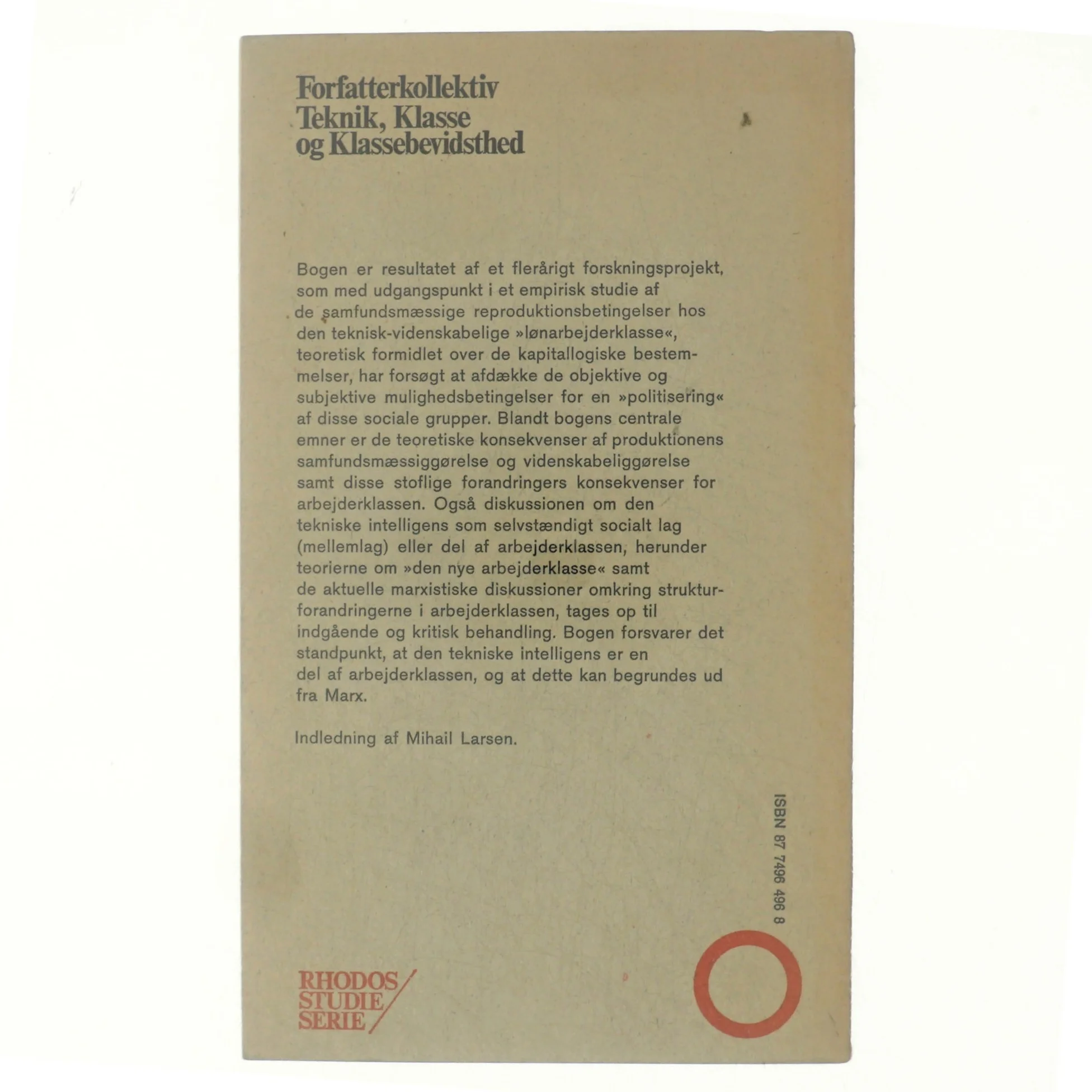 Teknik, klasse og klassebevidsthed af Forfatterkollektiv (bog)