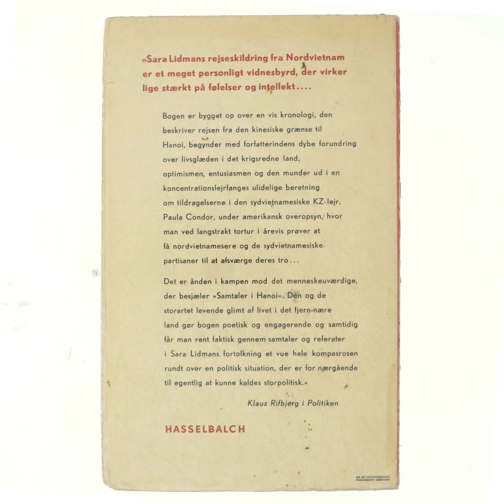 Samtaler i Hanoi af Sara Lidman (bog)