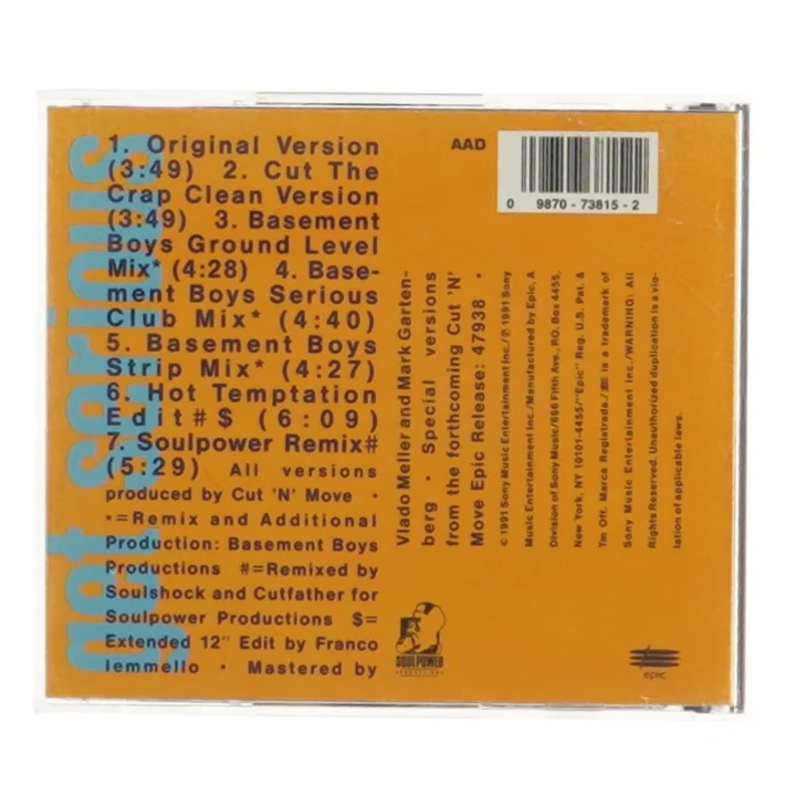 Cut 'N' Move - Get Serious CD fra Epic