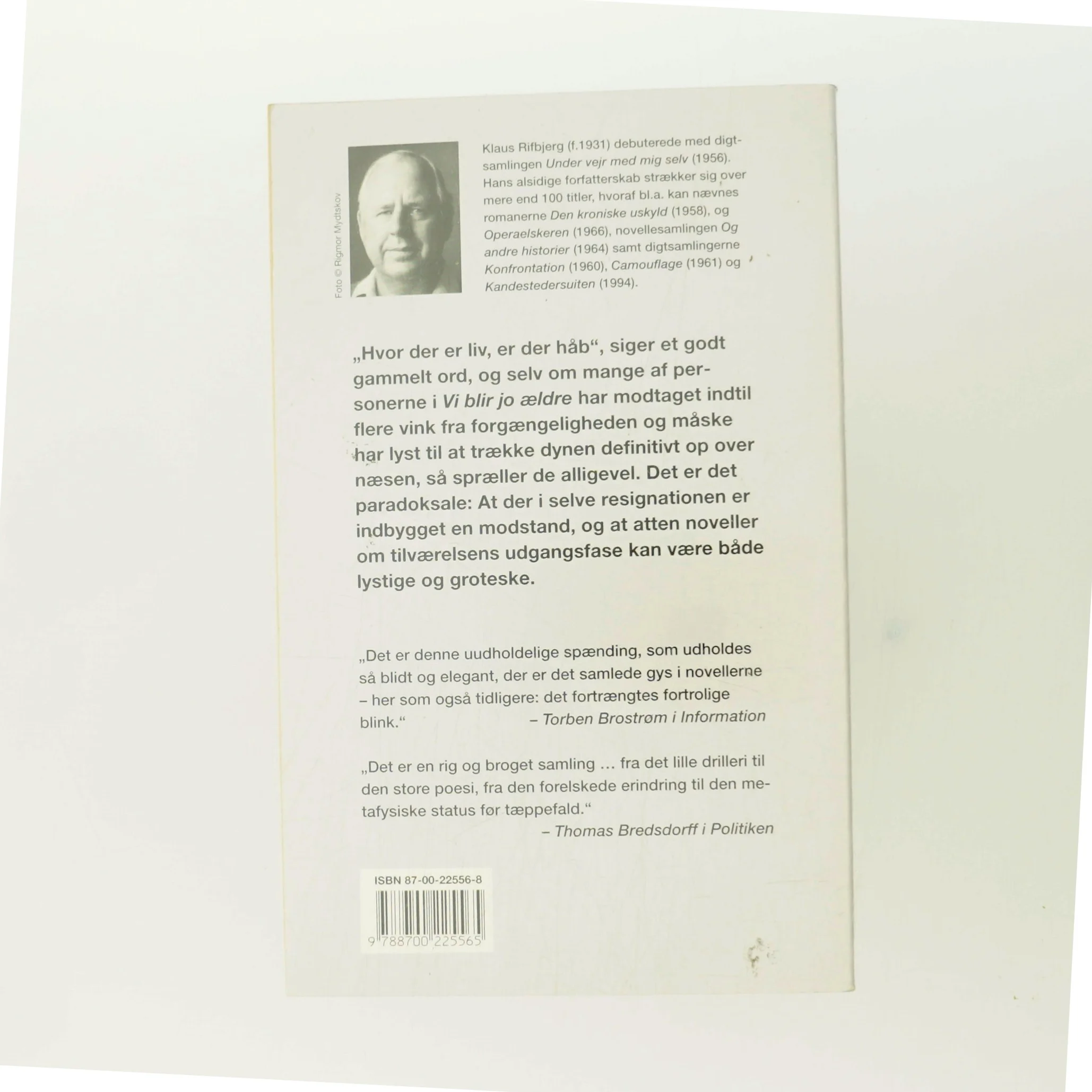 Vi blir jo ældre : noveller af Klaus Rifbjerg (Bog)