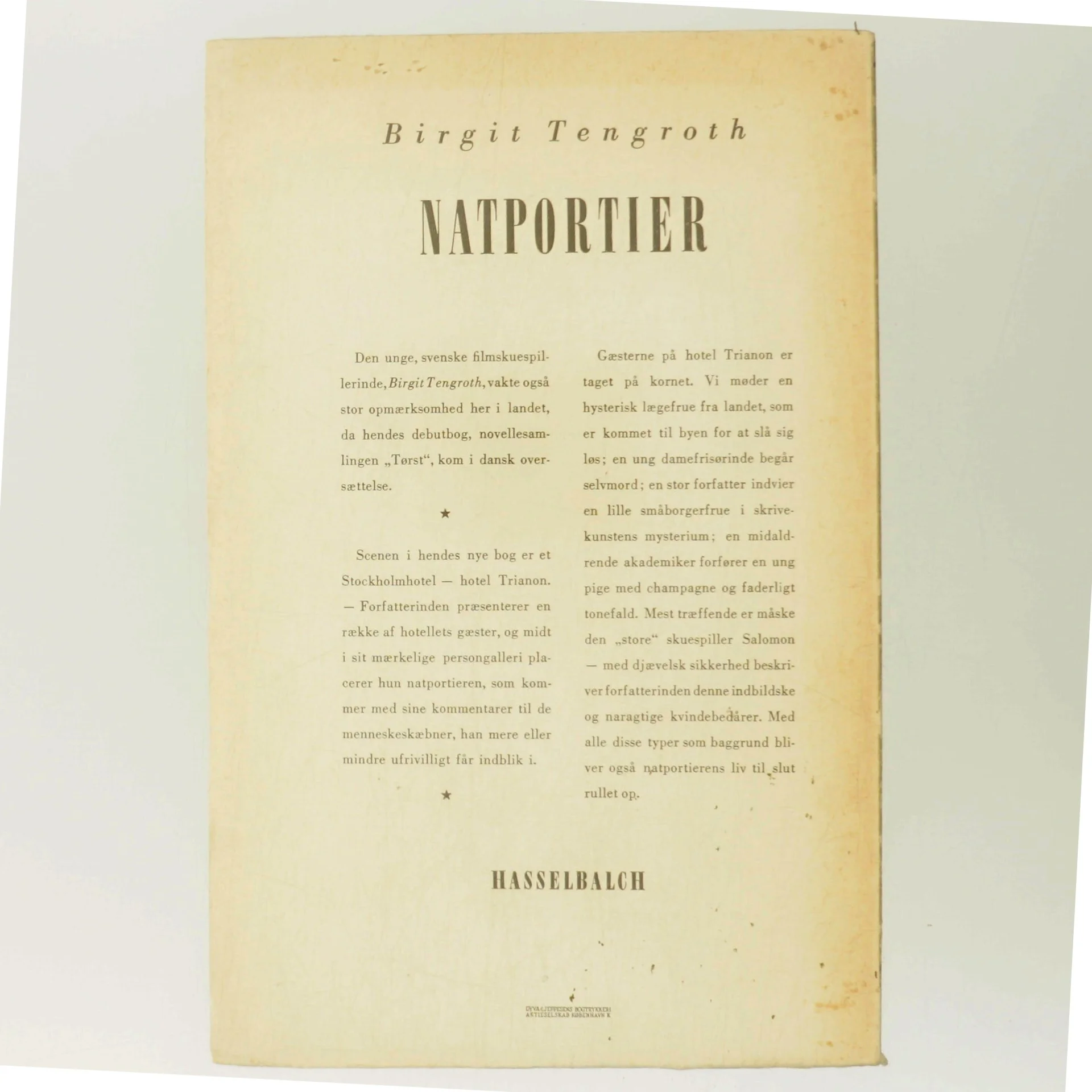 Natportier af Birgit Tengroth (Bog)