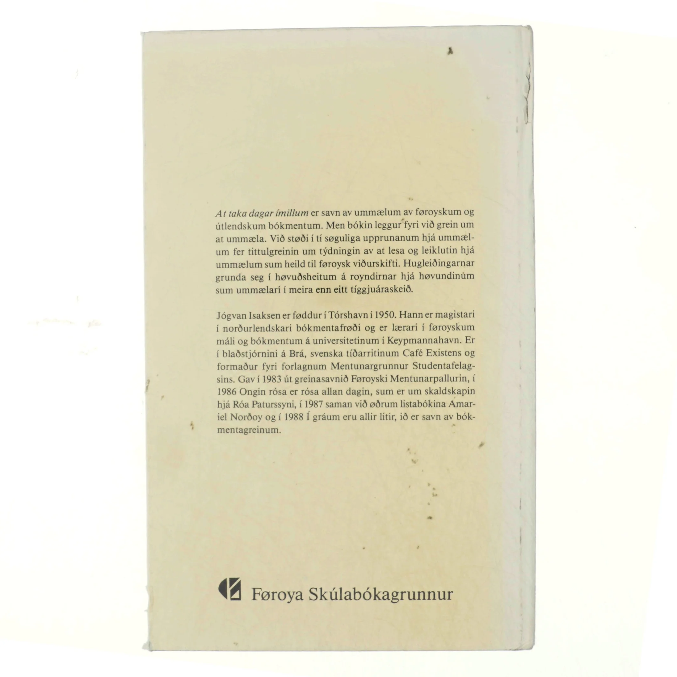 At taka dagar imillum af Johvan Isaksen (bog)