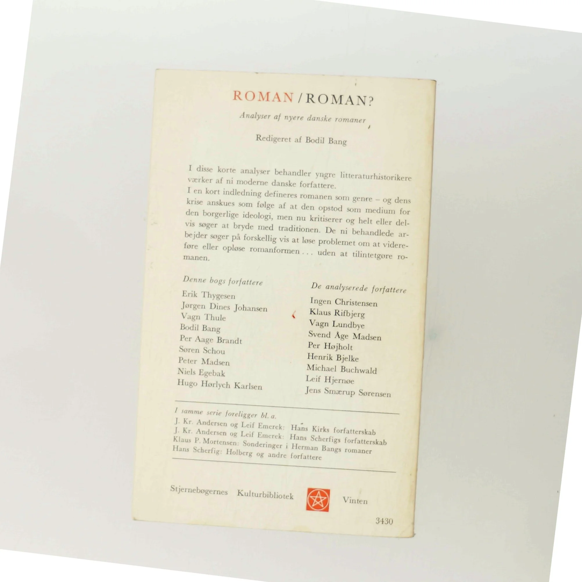 Roman/Roman? af Erik Thygesen (Bog)