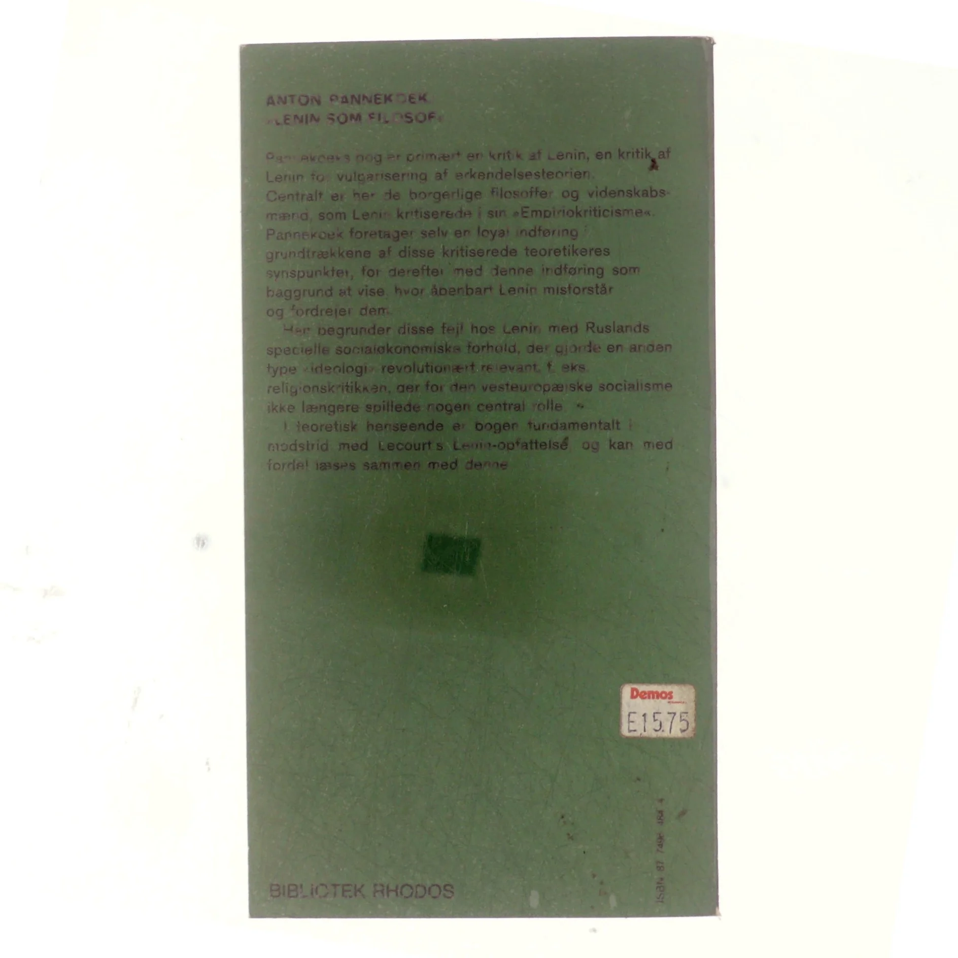 Lenin som filosof af Anton Pannekoek (bog)