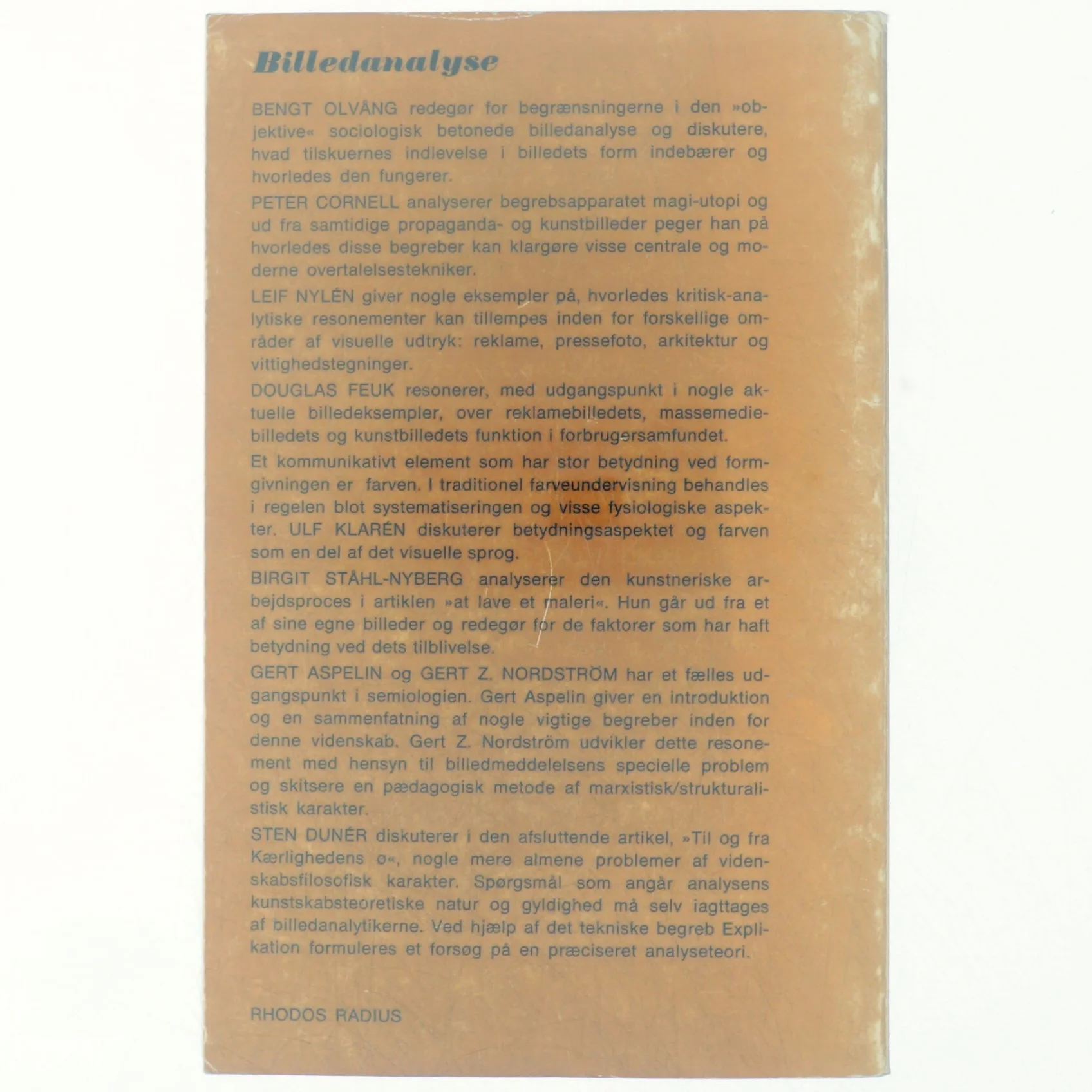 Billedanalyse af Gert Aspelin m.fl. (Bog)