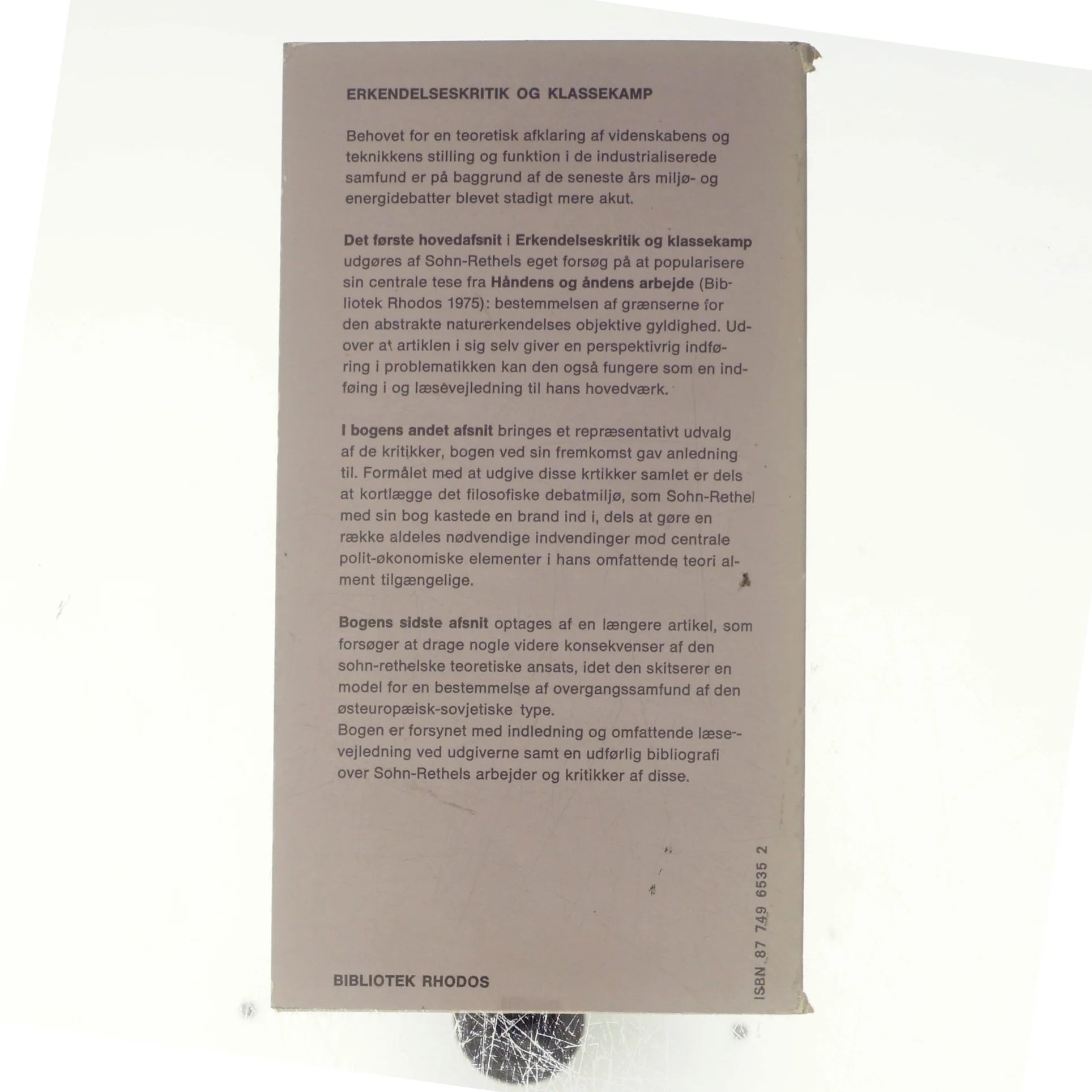 Erkendelseskritik og klassekamp af Alfred Sohn-Rethel (bog)