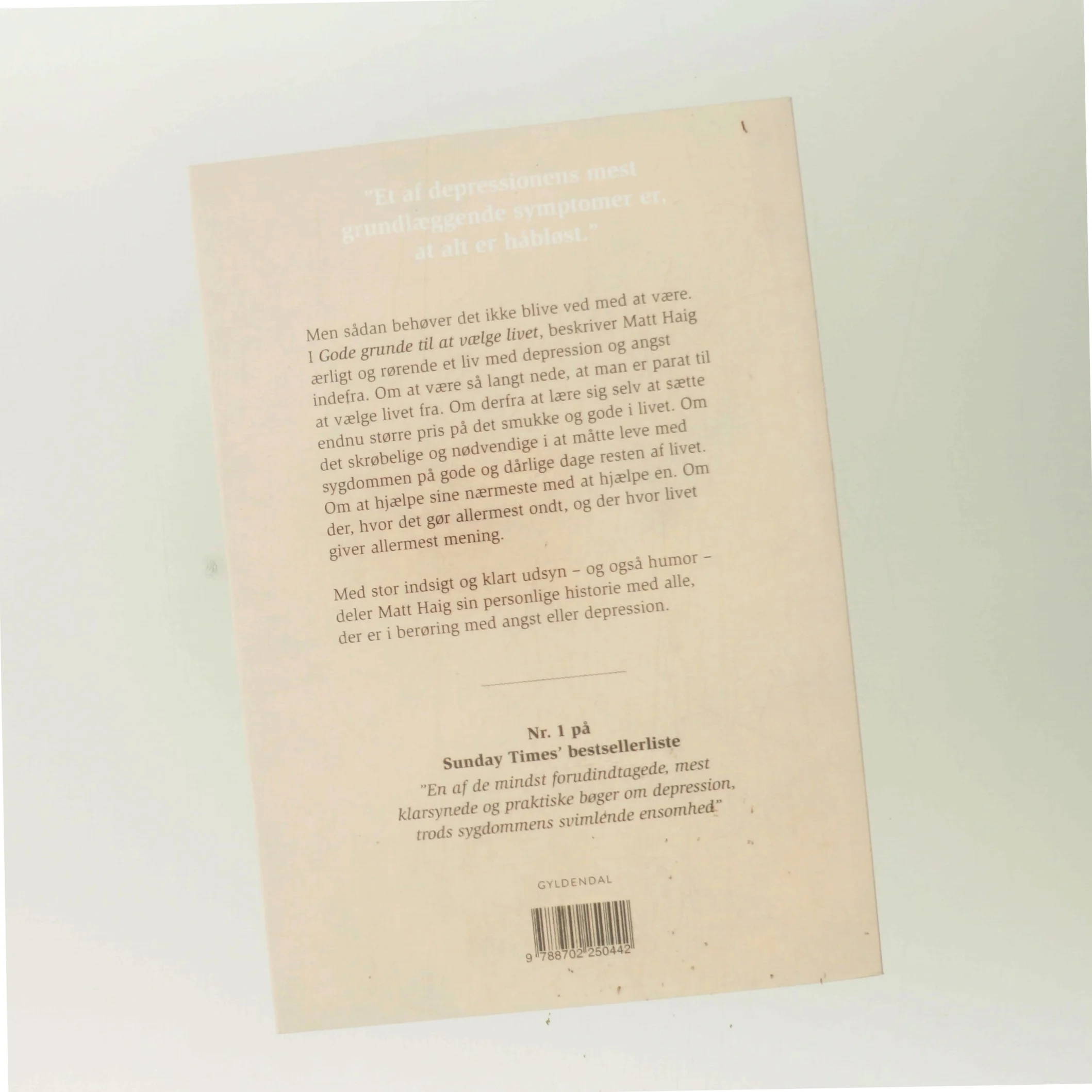 Gode grunde til at vælge livet : håndbog i depression af Matt Haig (Bog)