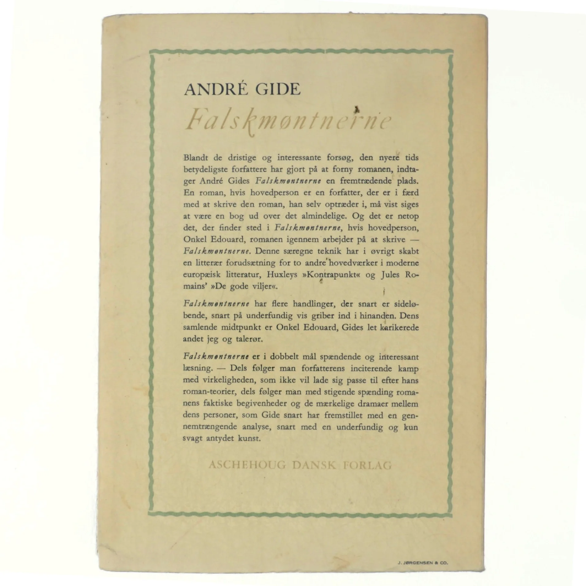 Falskmøntnerne af André Gide (bog)