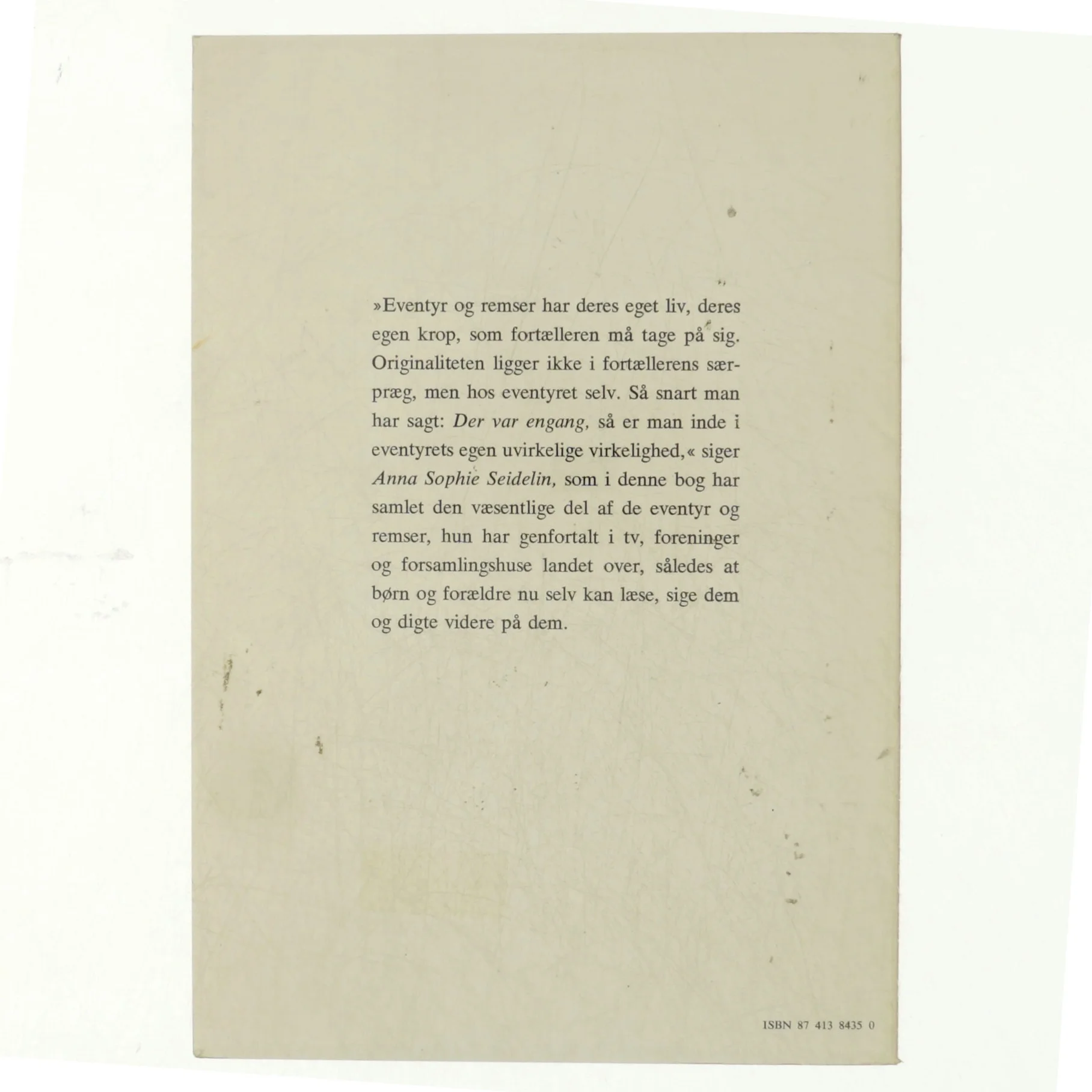 Folkeeventyr og remser af Anna Sophie Seidelin (bog)