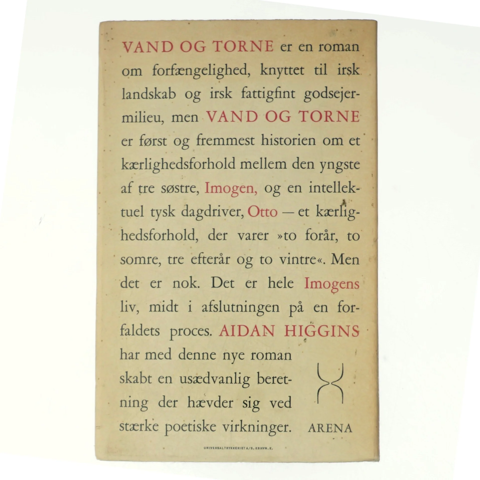 Vand og torne af Aidan Higgins (bog)