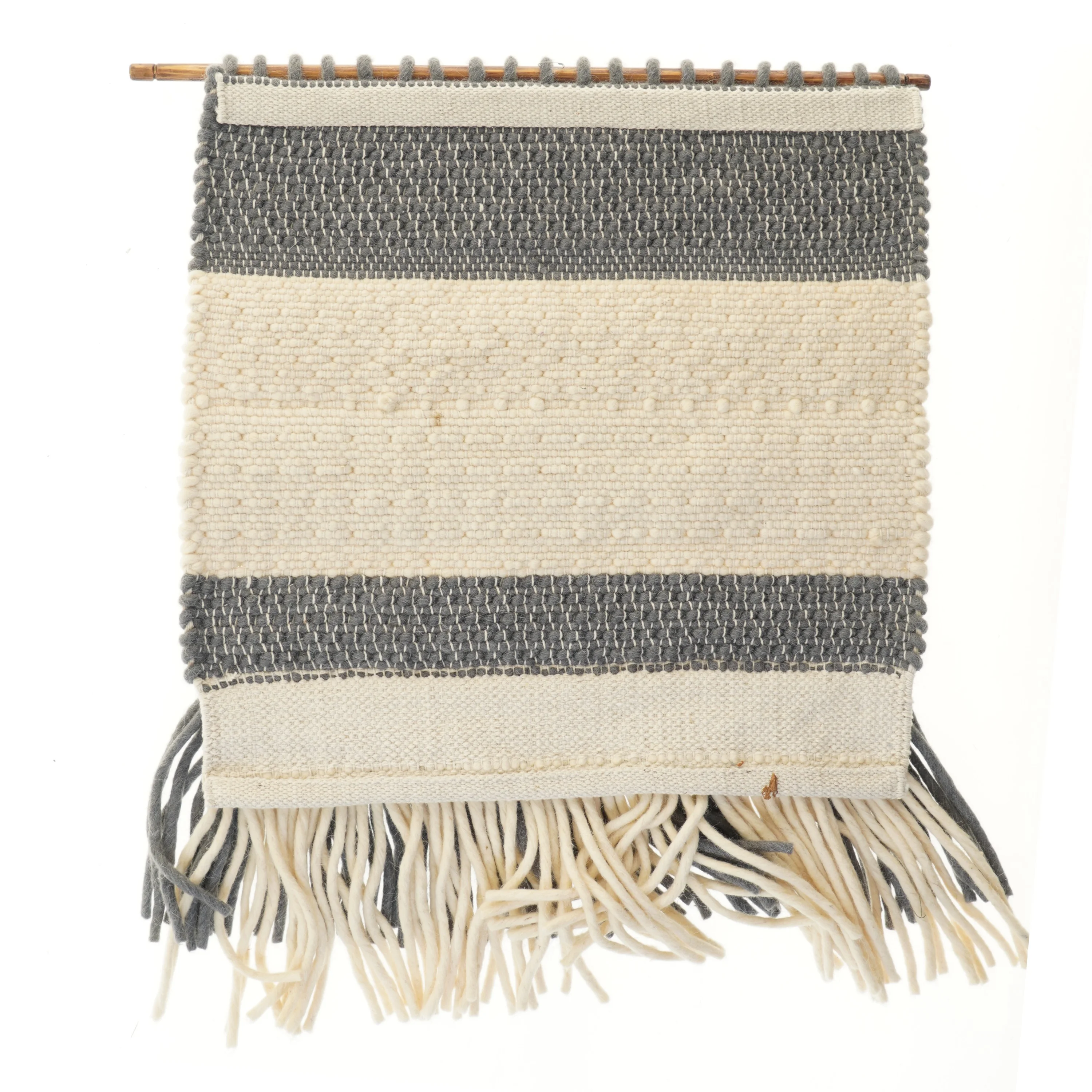 Vævet vægtæppe med frynser (str. 67x56 cm)