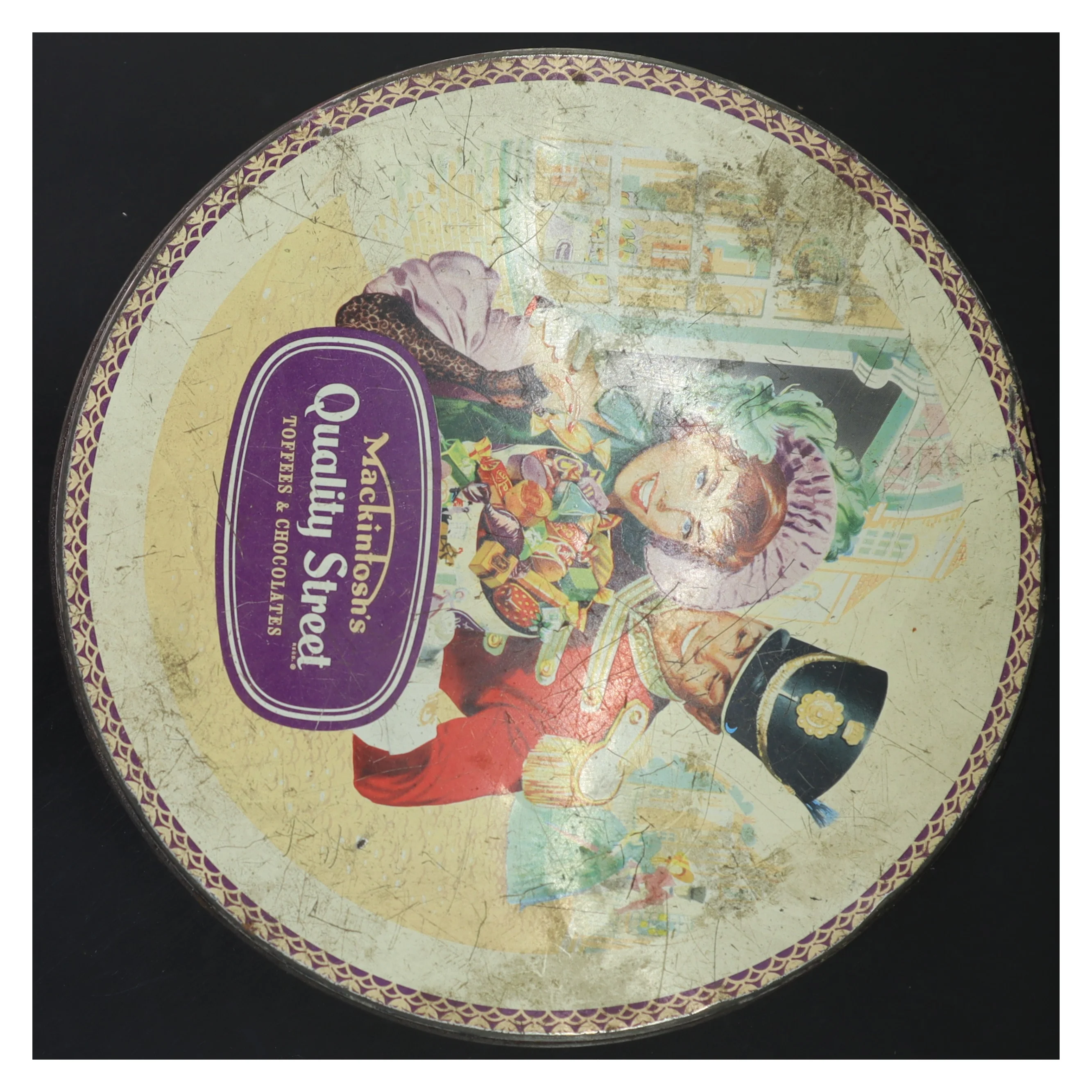 Vintage Quality Street dåse (str. Ø 23x15 cm)