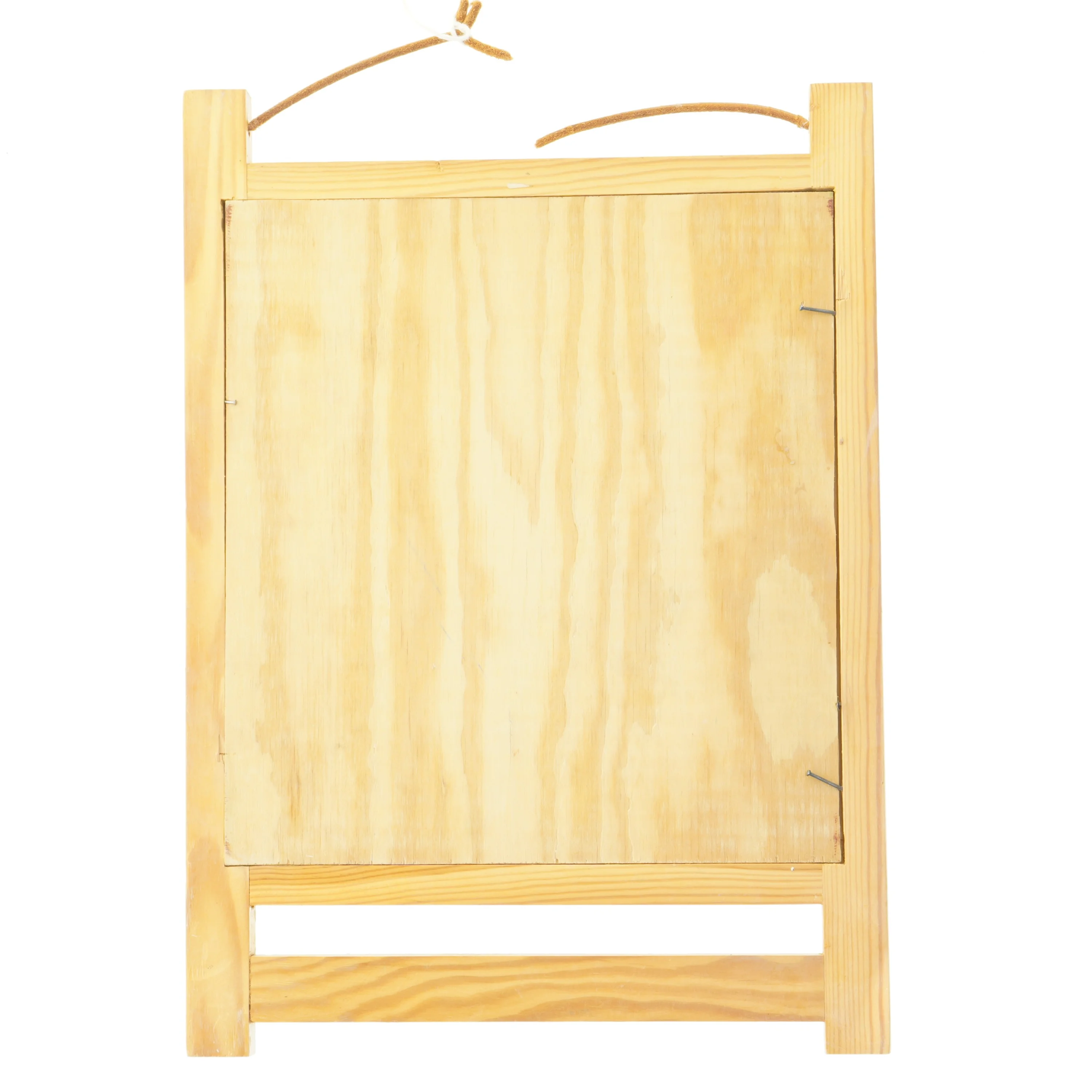 Træspejl med knagerække (str. 41x30 cm)