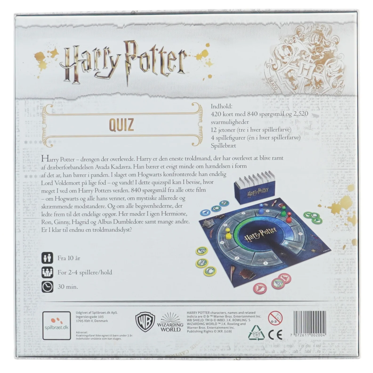 Harry Potter quizspil fra Harry Potter (str. 30x30 cm)
