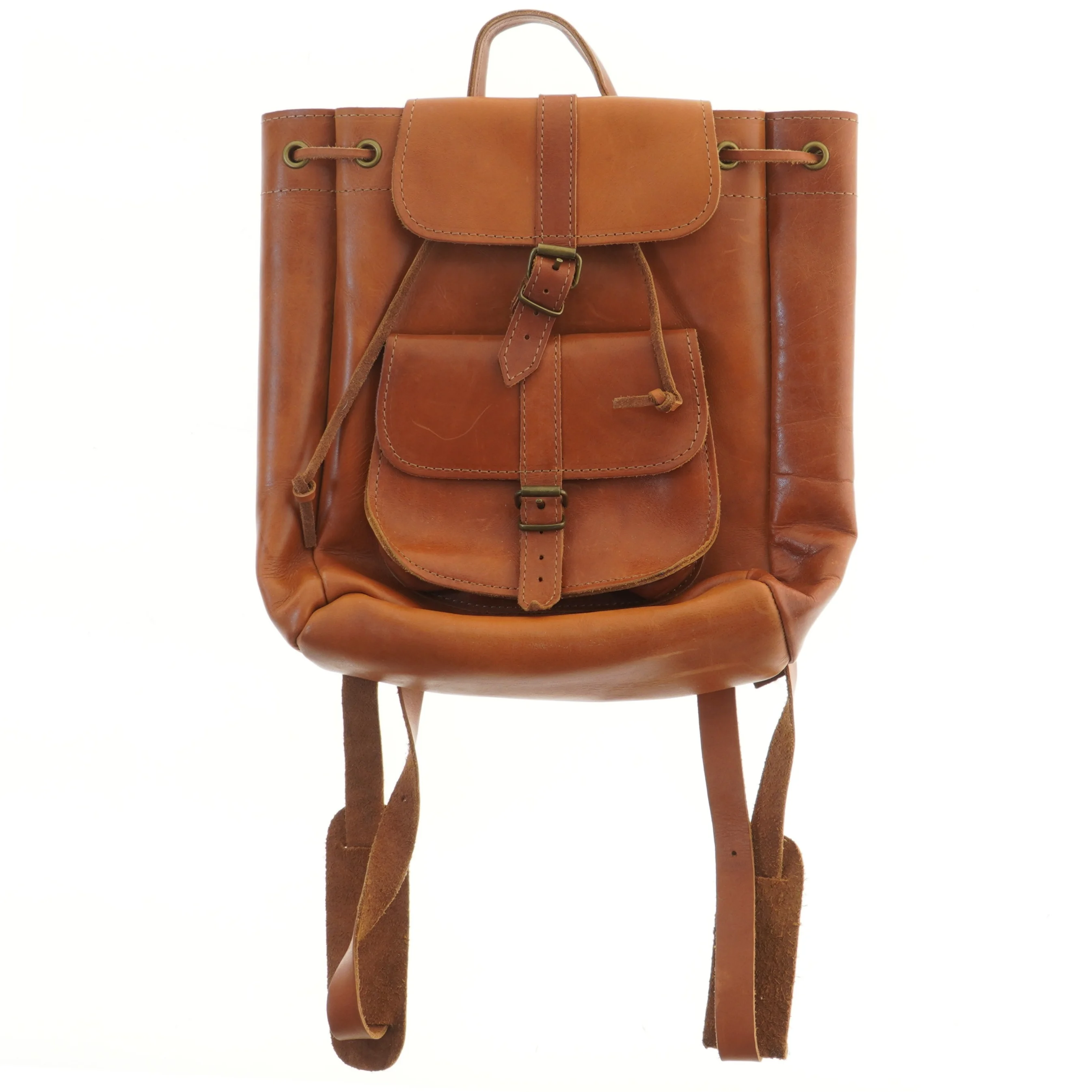 Læderrygsæk (str. 32x32 cm)