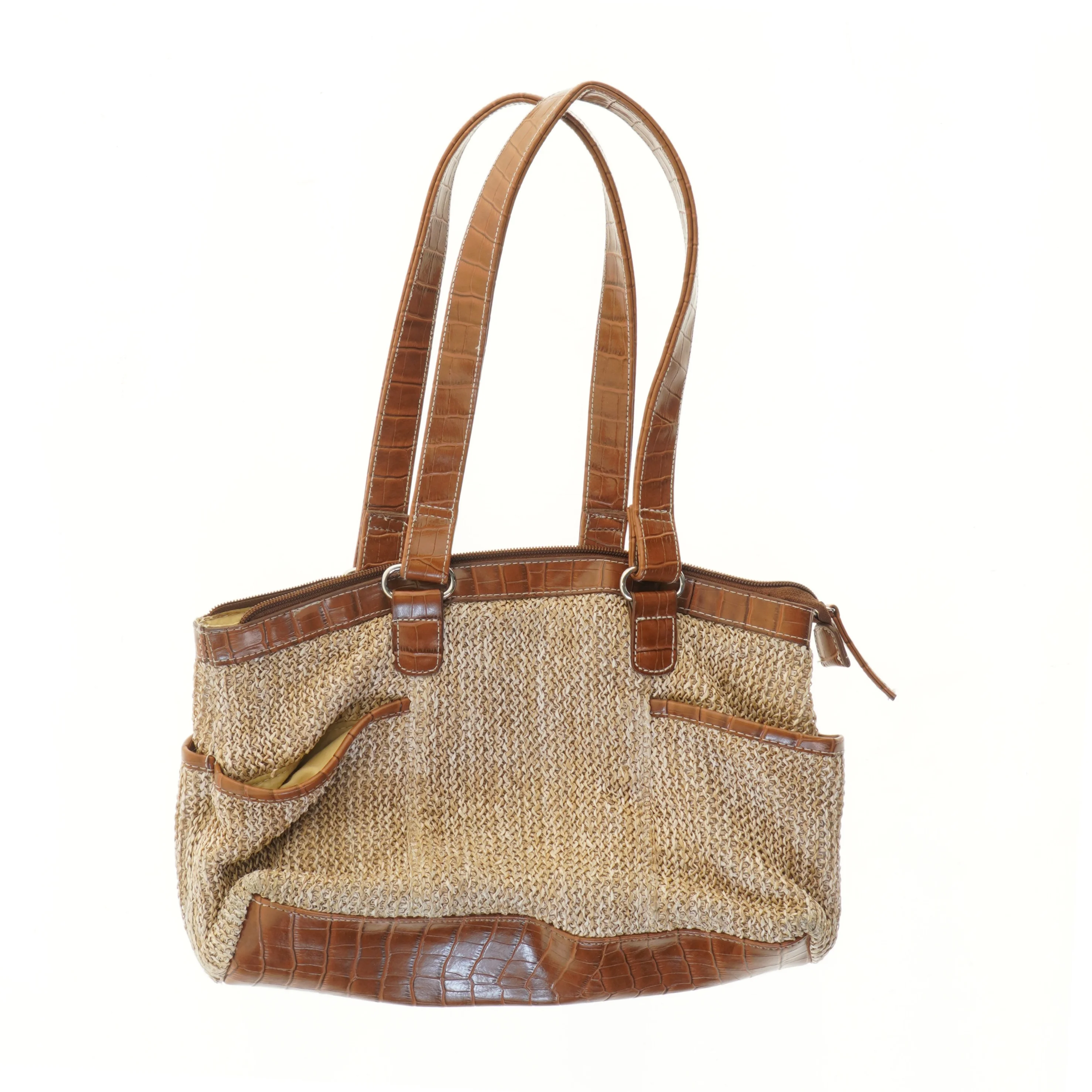 Vintage taske med strå (str. 37x25 cm)