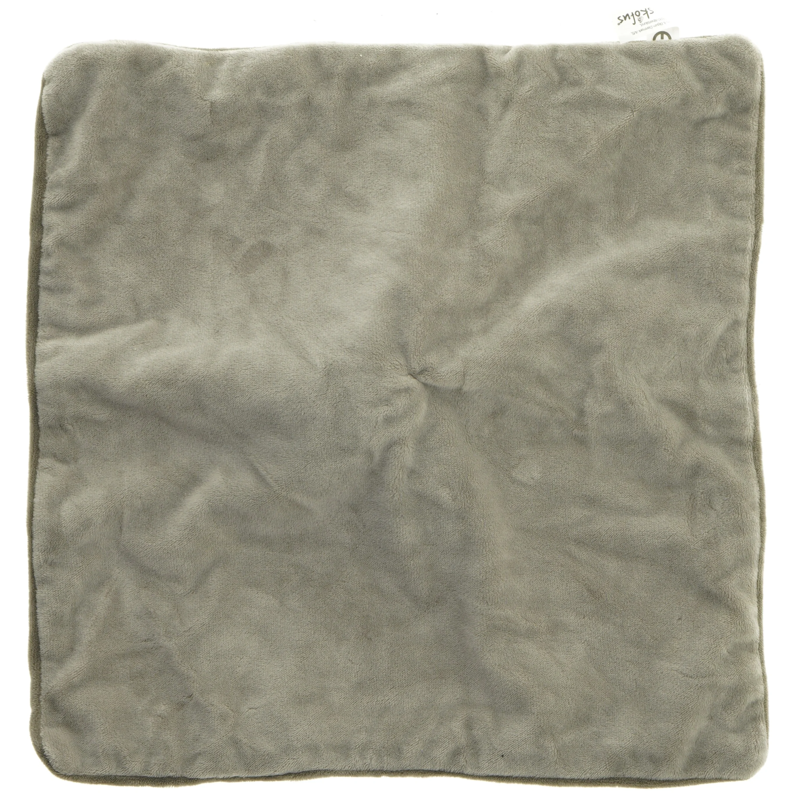 Blødt krammetæppe med hundehoved (str. 34x34 cm)