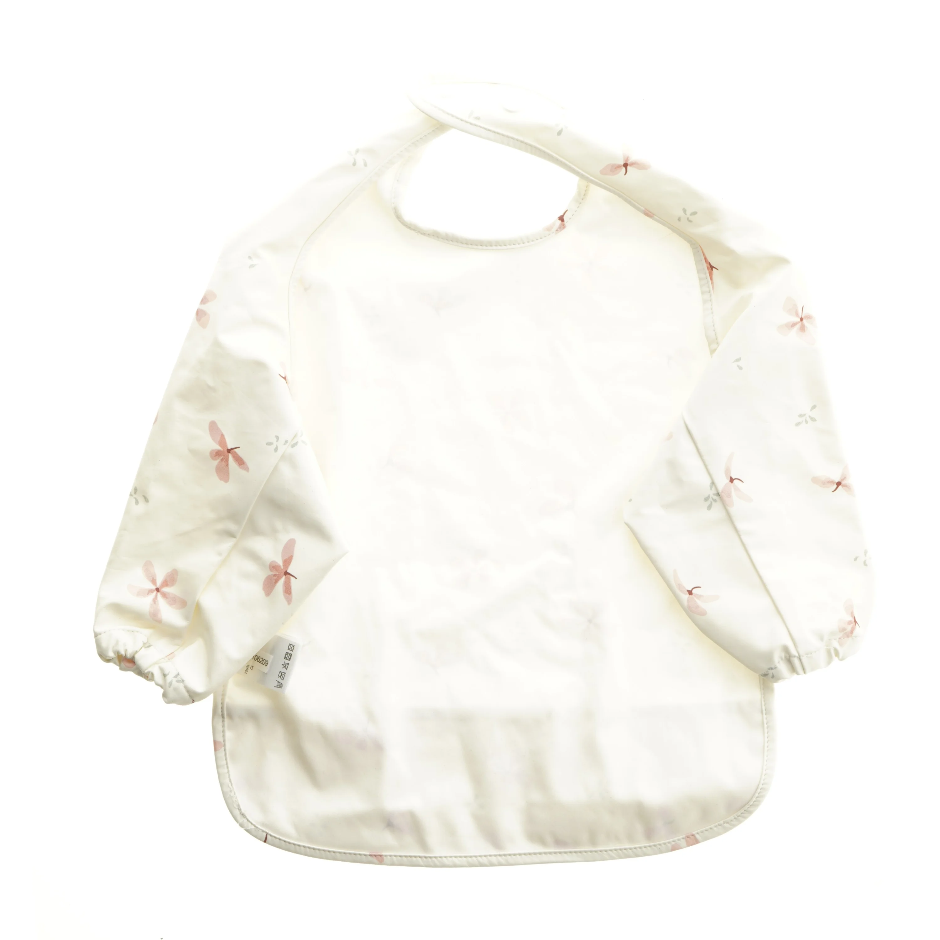 Langærmet hagesmæk med blomstertryk fra Cam Cam (str. 33x45 cm)