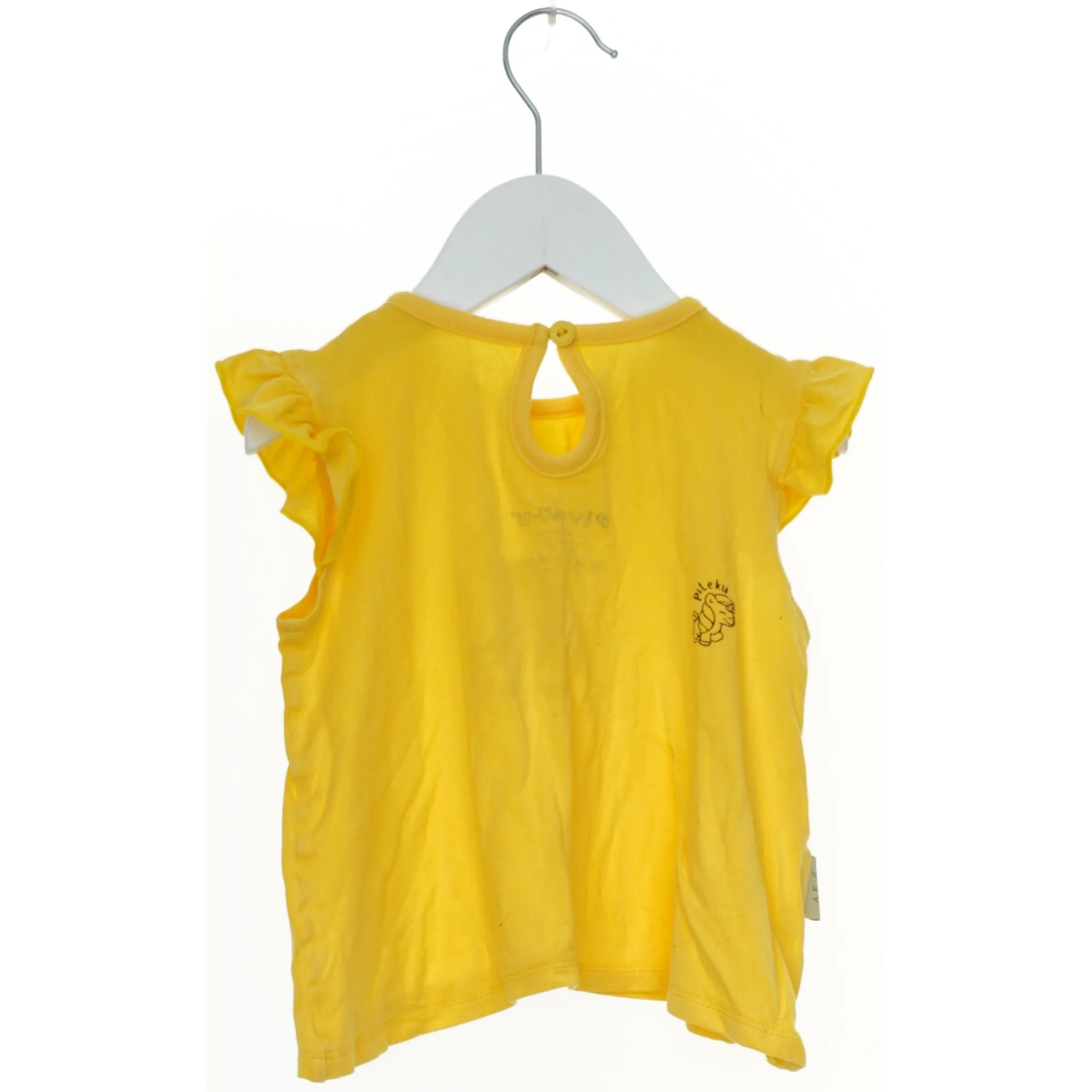 Gul bluse med print fra Piteku (str. 98)