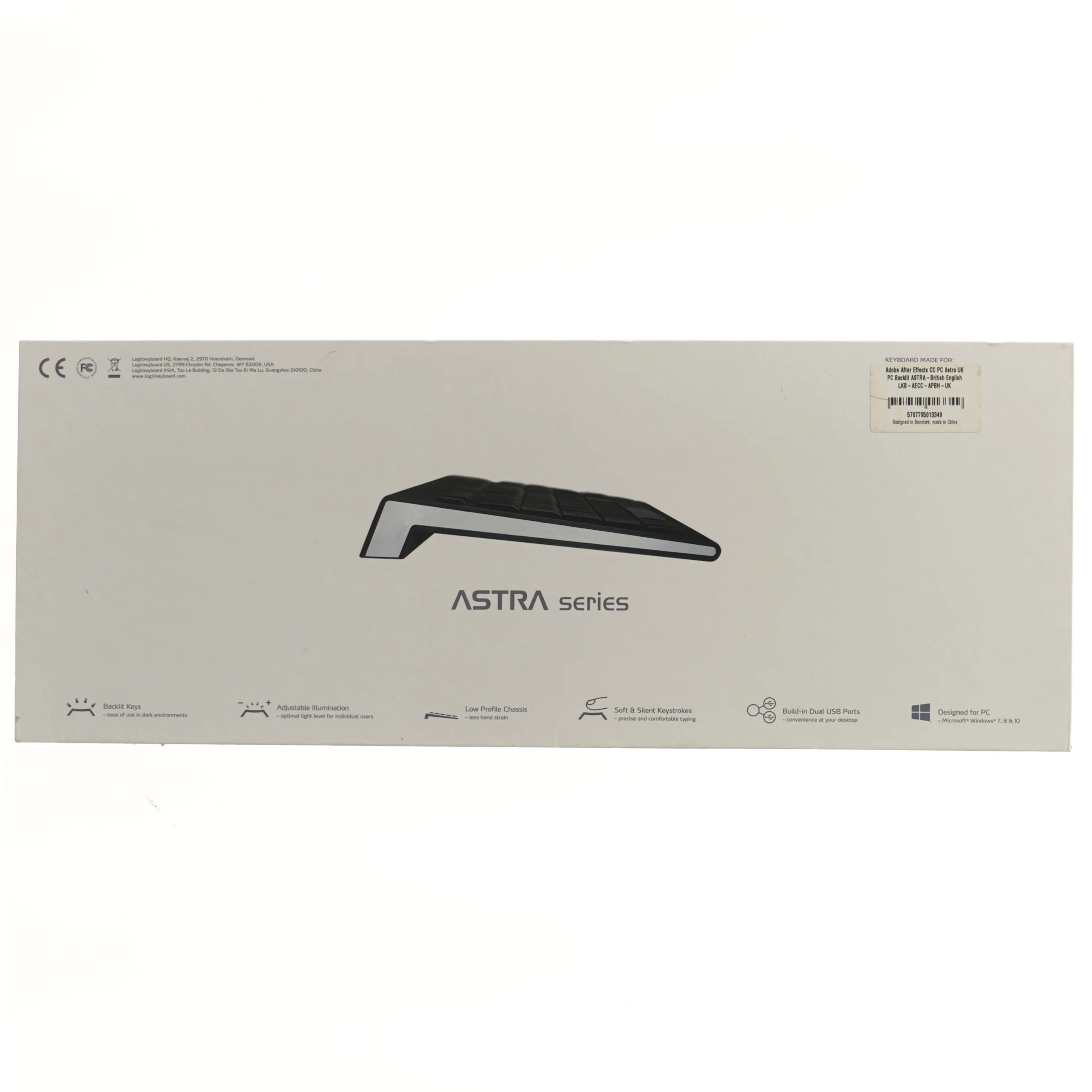 Logickeyboard Astra tastatur fra Astra (str. 45x16 cm)