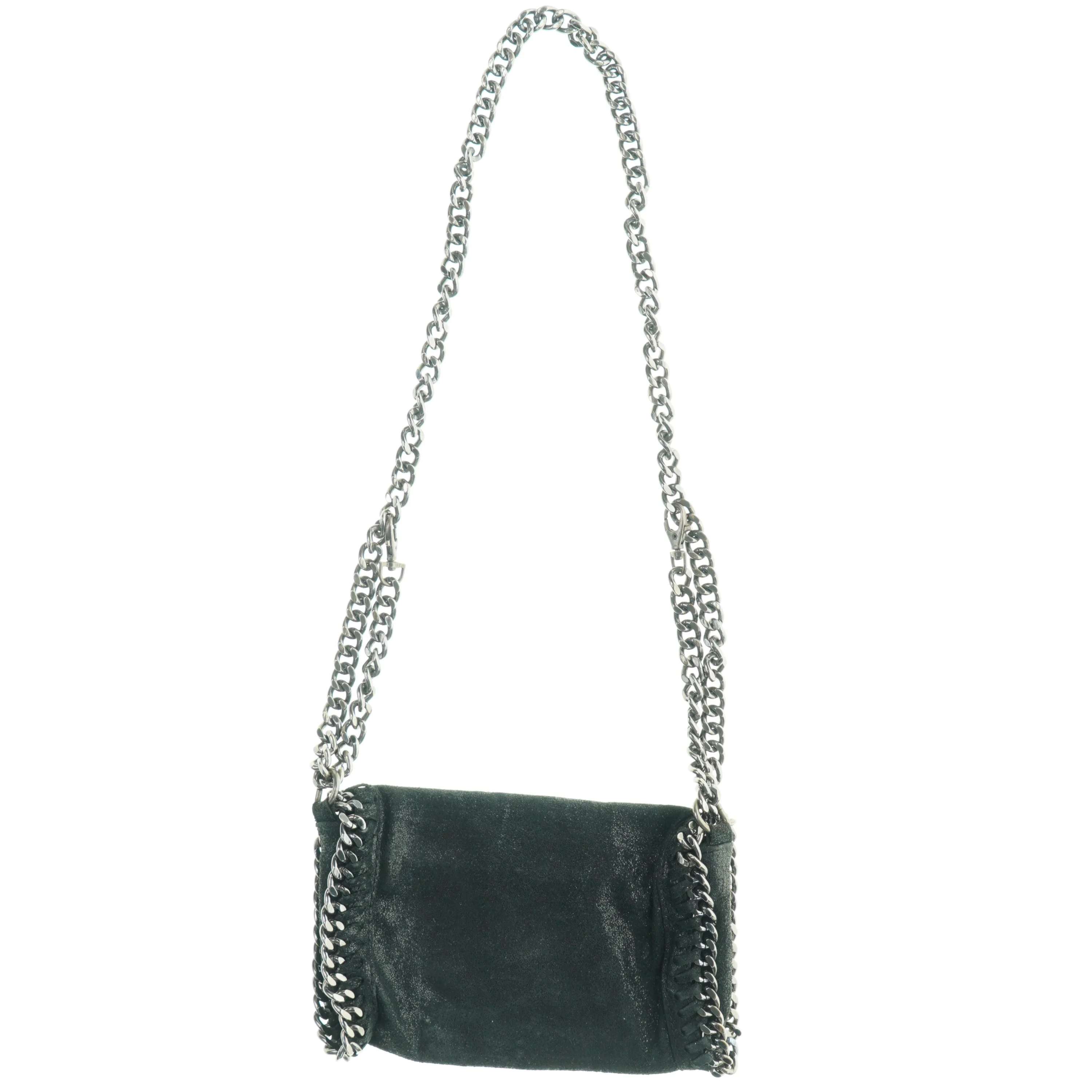 Sort skuldertaske med kæde (str. 22 x 14 cm)
