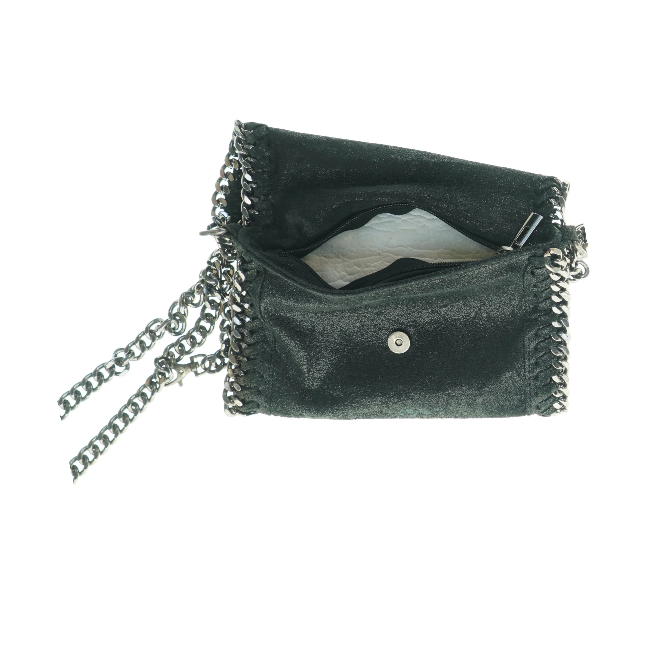 Sort skuldertaske med kæde (str. 22 x 14 cm)