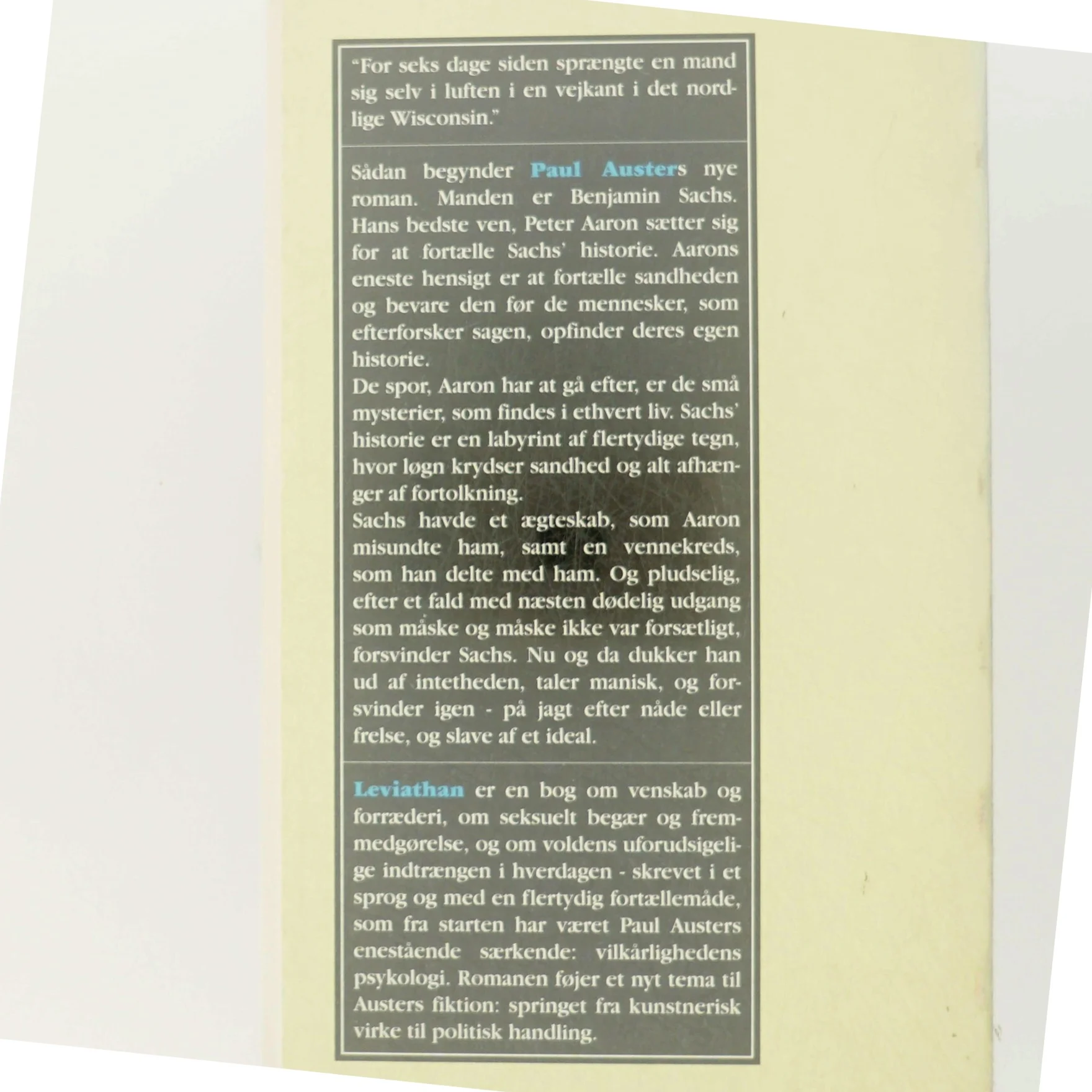 Leviathan af Paul Auster fra Forlaget Per Kofod