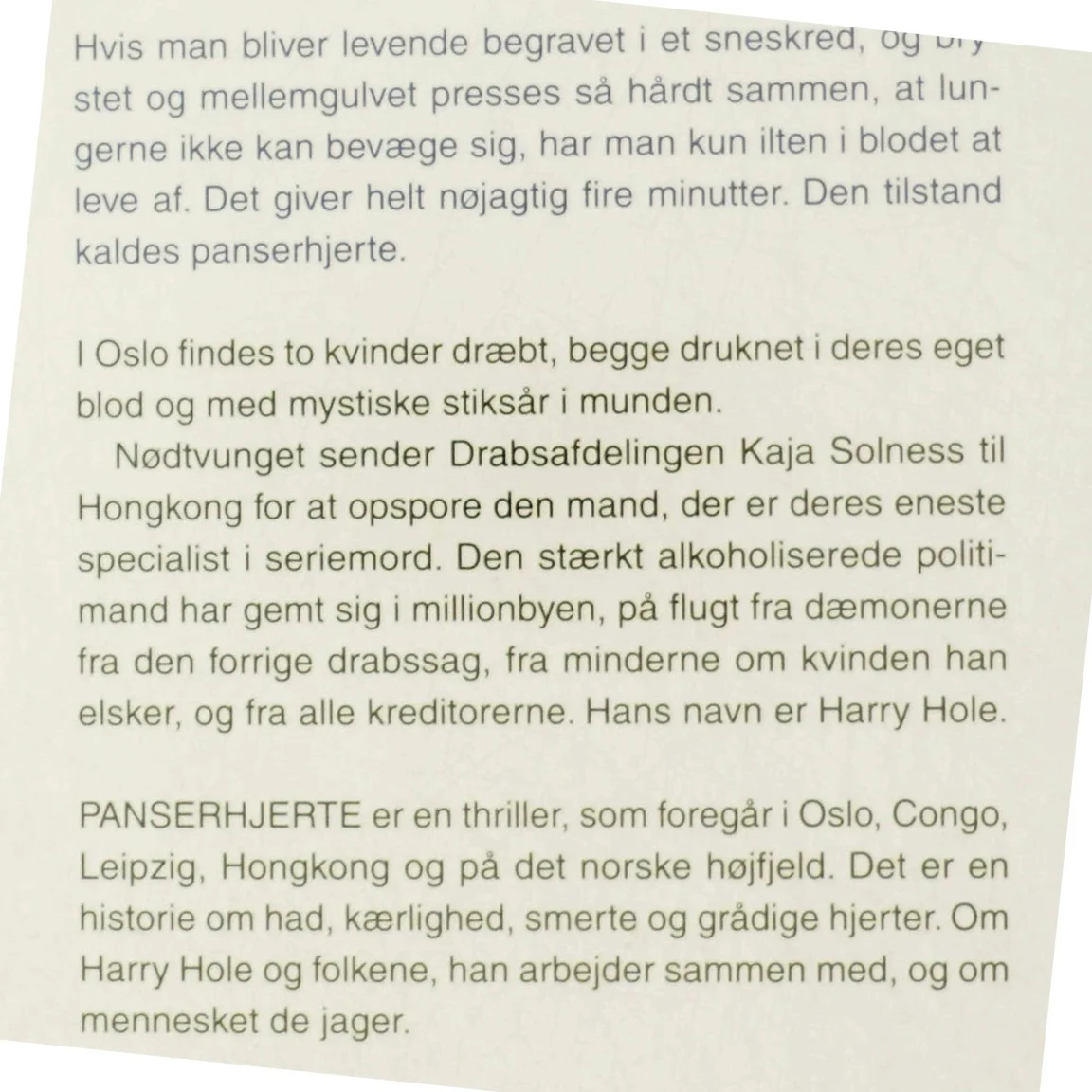 Panserhjerte af Jo Nesbø (Bog)