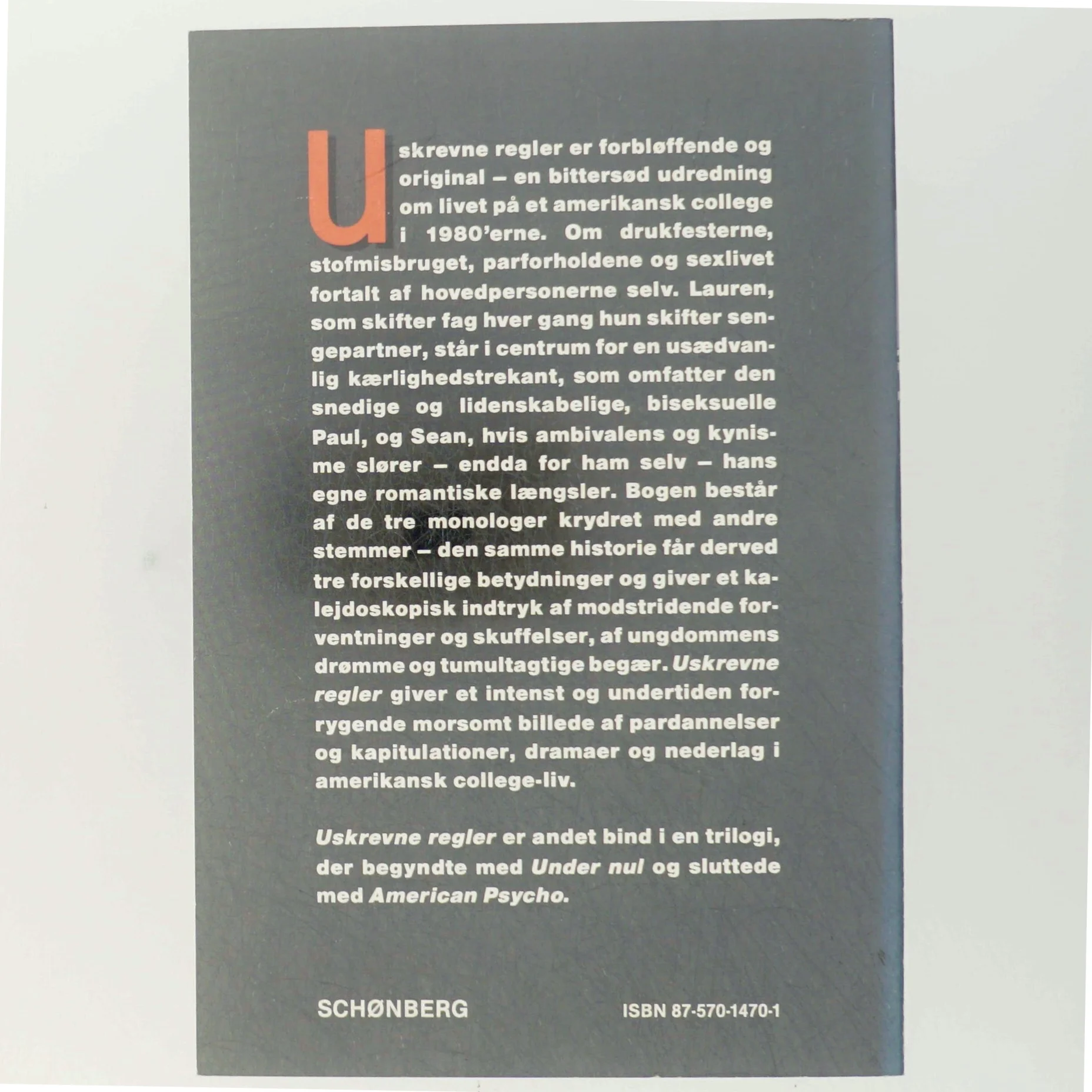 Uskrevene regler af Bret Easton Ellis fra Schönberg