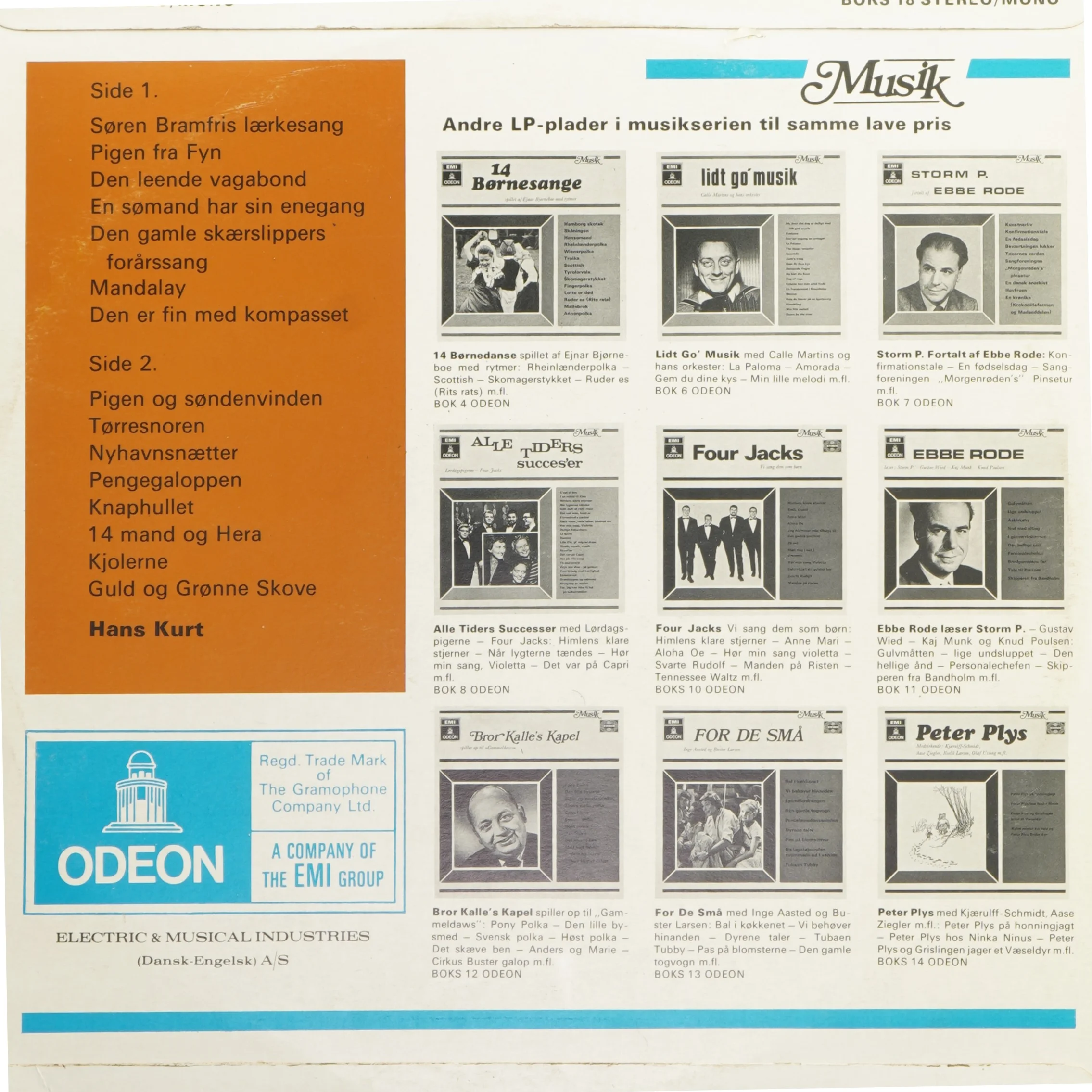 Hans Kurt Viser LP fra Odeon