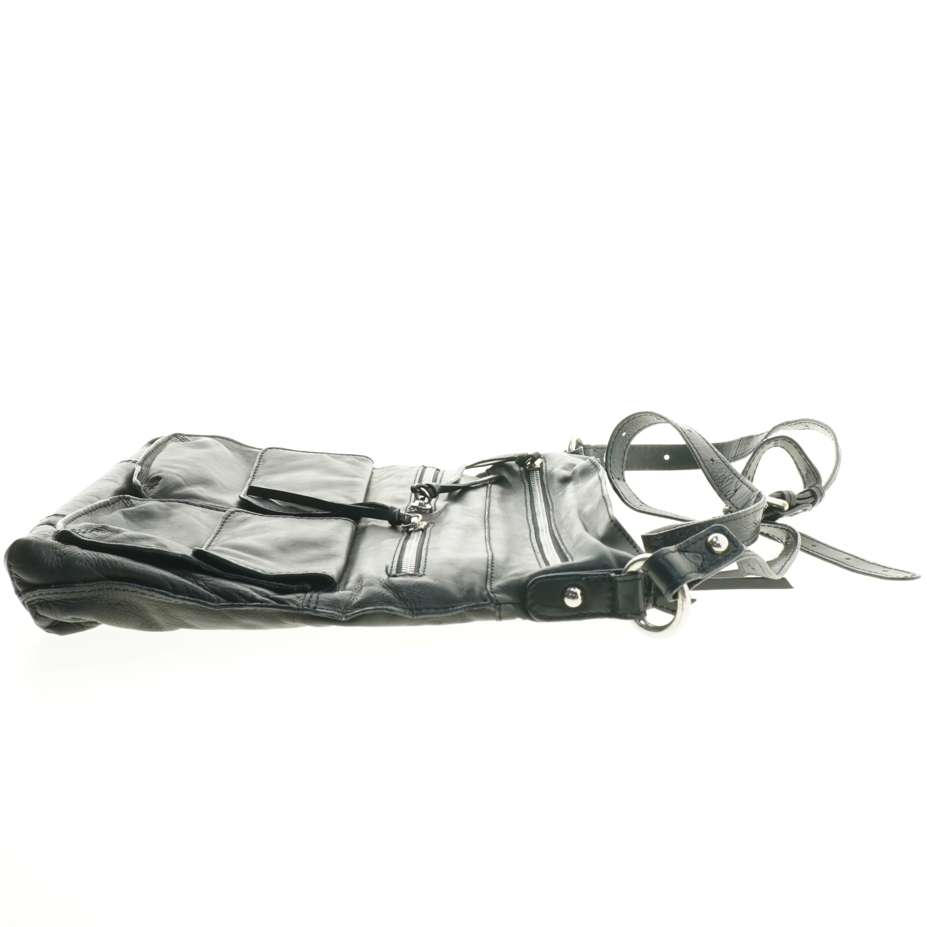 Sort læder skuldertaske fra Belsac Metropol (str. 30x30x8 cm)